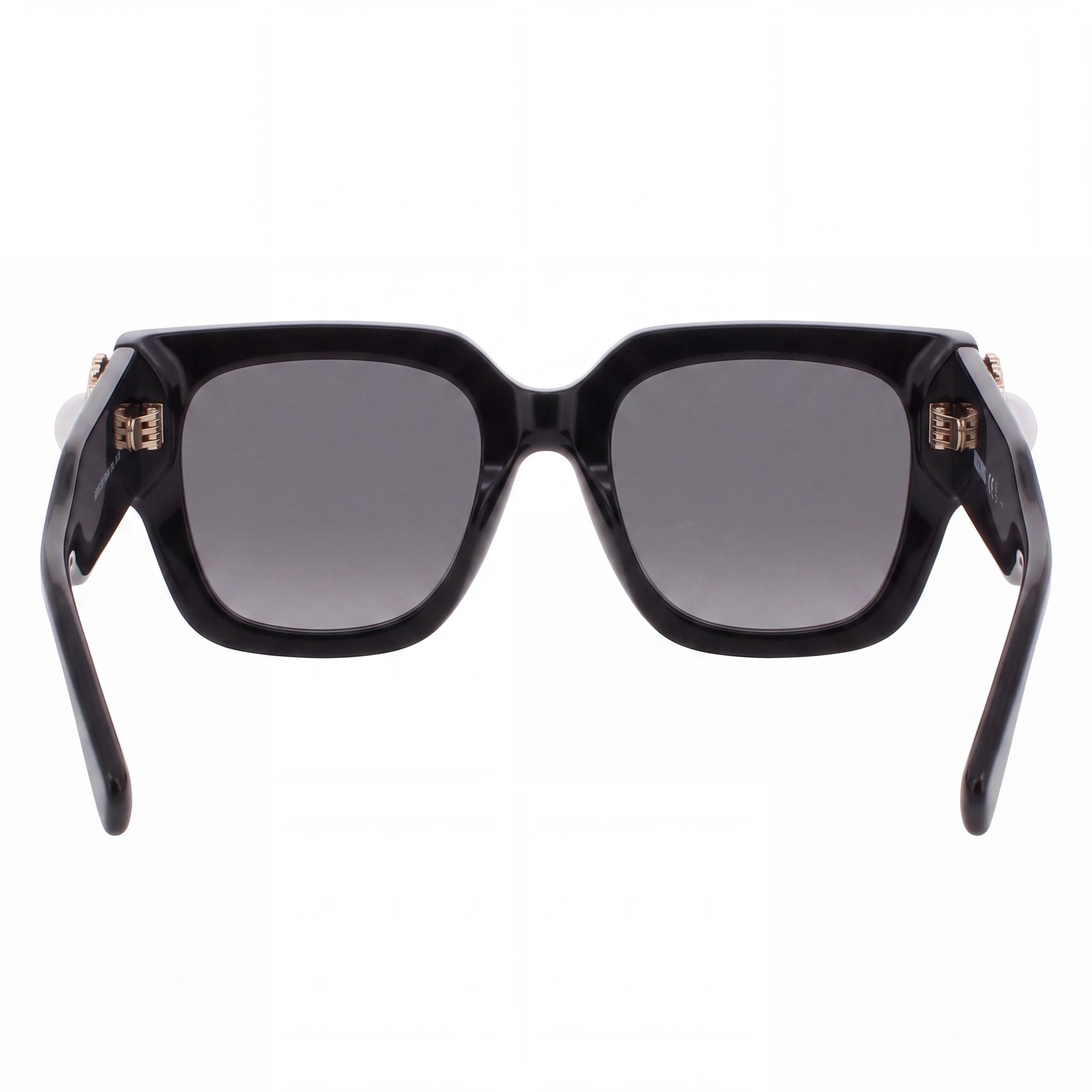 Moschino Women's MOS153/S/US Black Plastic Square Grey Shaded 100% UV Non-Polarized Sunglasses 52mm, Photo 3