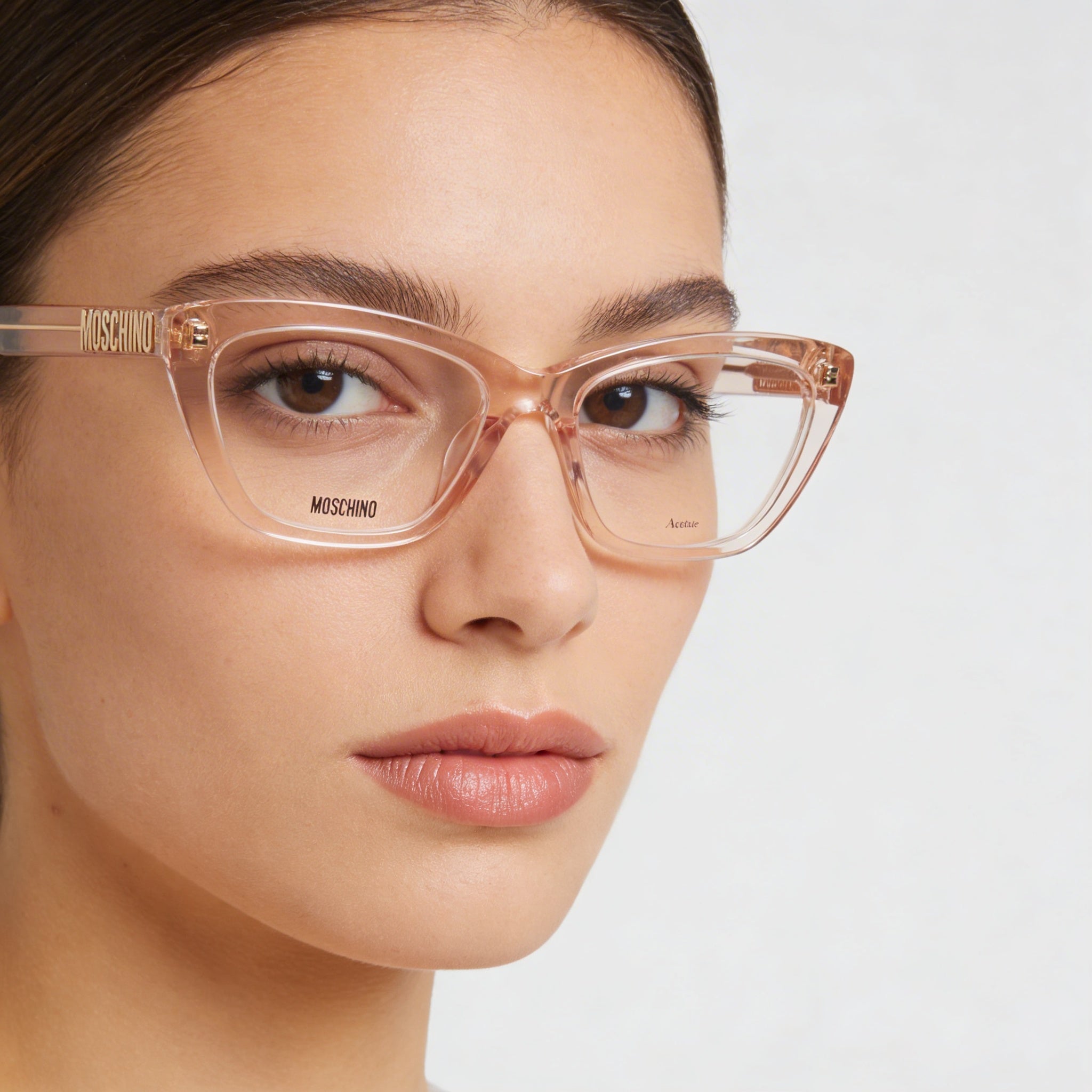 Moschino Modern Women's Nude Acetate Frame Sunglasses with Polycarbonate Lenses, Size 52-17-140mm, Photo 5