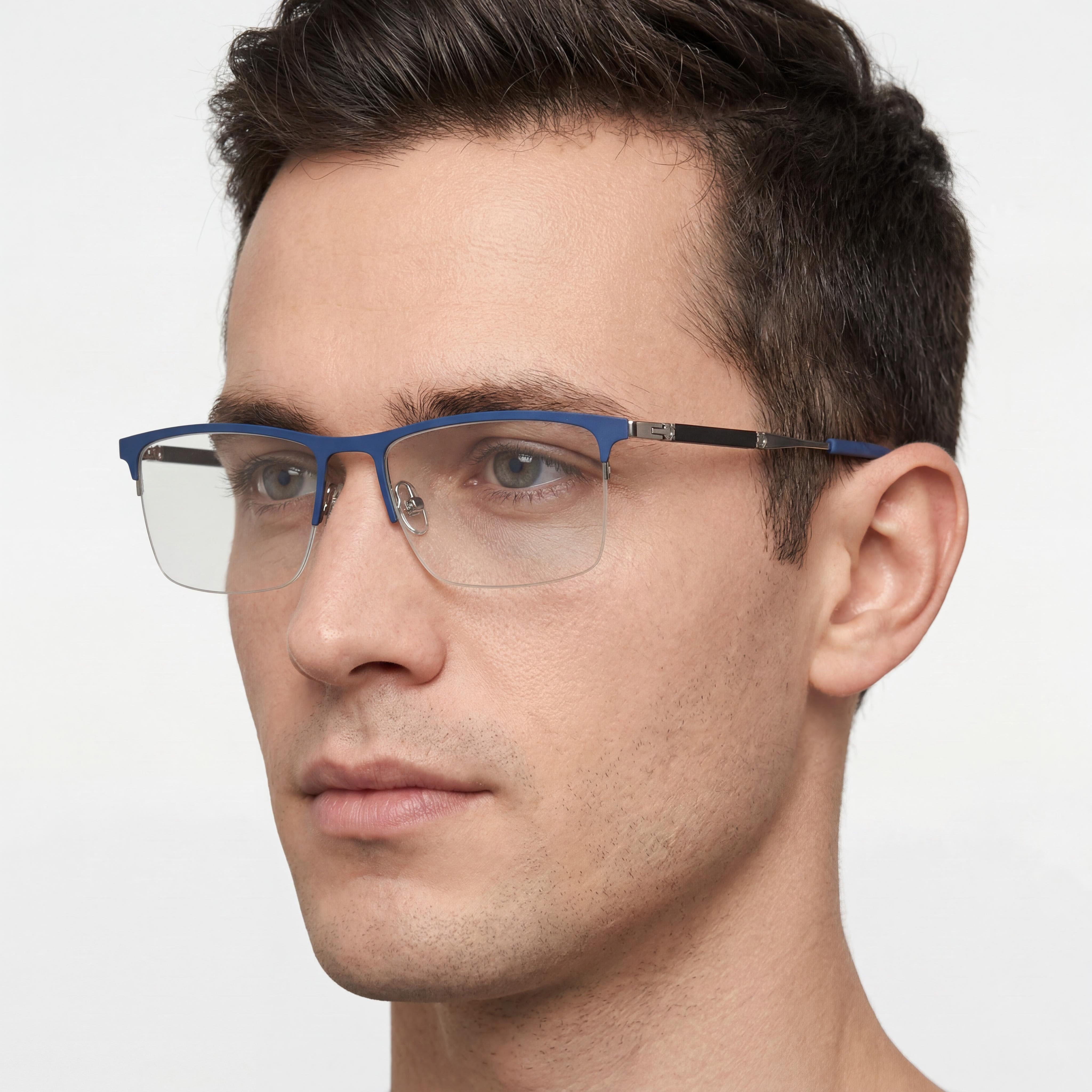 Gafas Ferragamo Sf2586 para hombre, montura de titanio rutenio azul claro 55 mm, Photo 5