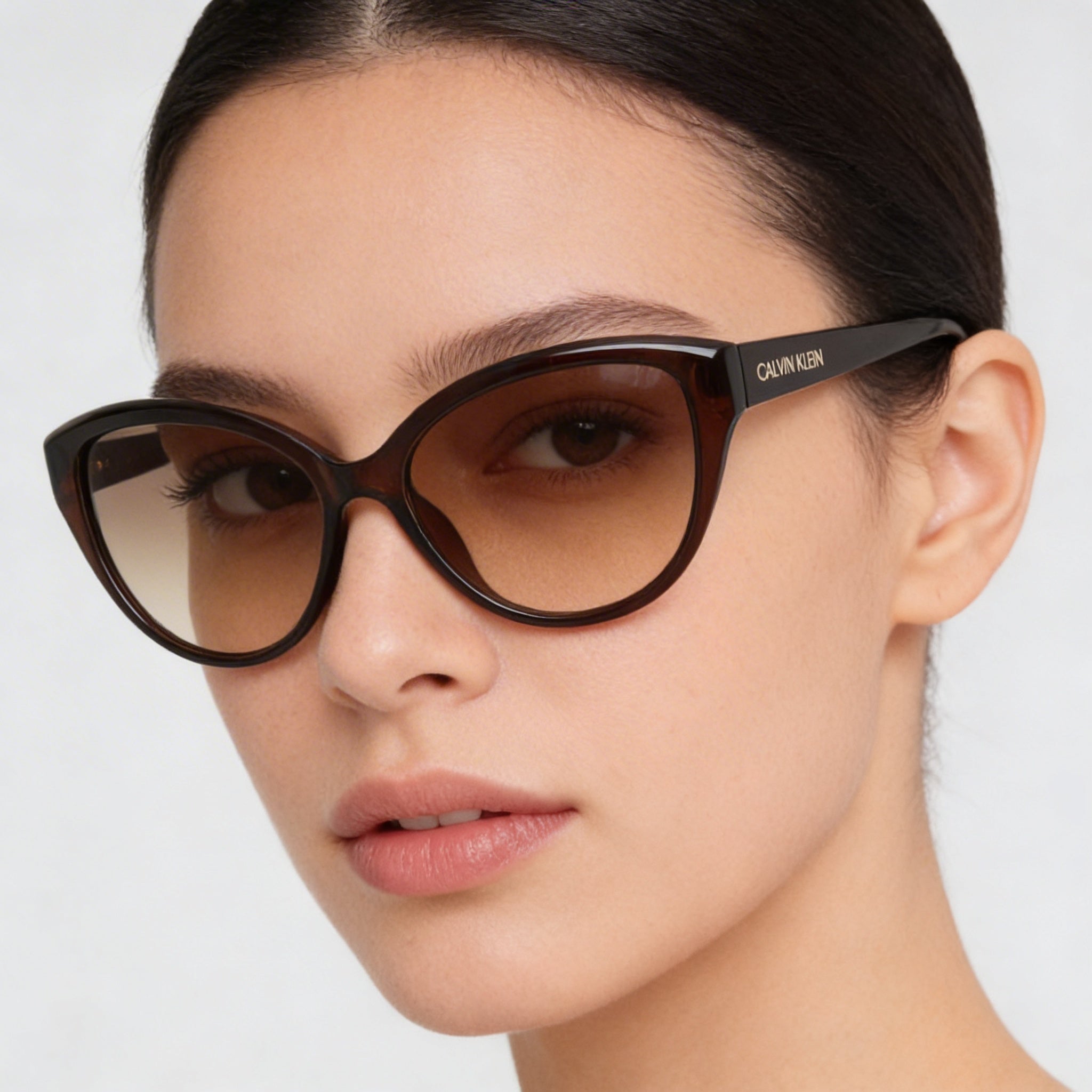 Calvin Klein Women's Ck19536s UV Protected Crystal Brown Plastic Frame Brown Lens Sunglasses 55mm, Photo 5