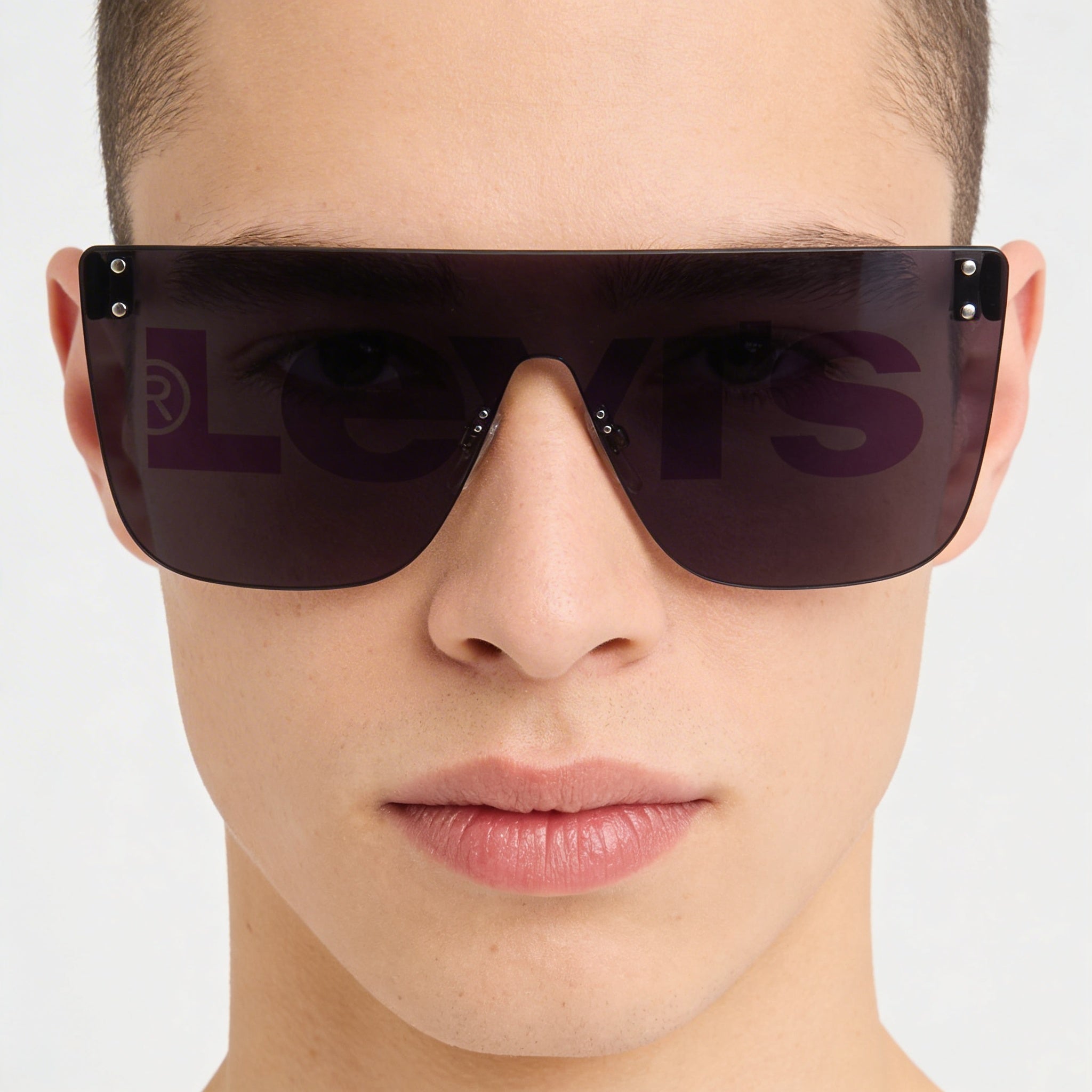 Levi's Lv 1001/S Unisex Grey Polyamide Non-Polarized Sunglasses with Blue Lenses, 100% UV Protection 99mm, Photo 4
