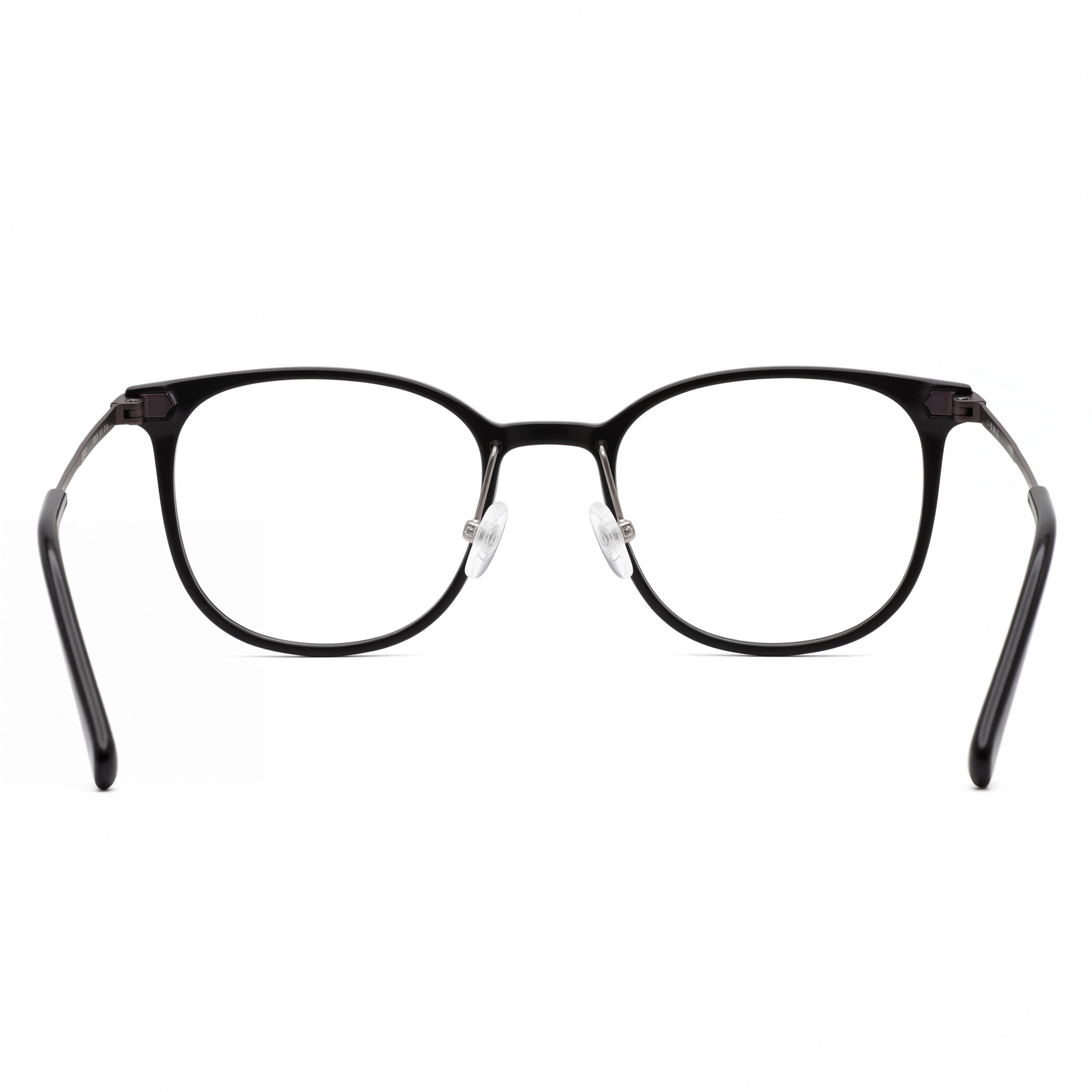 Flexon Ep8002 Unisex Acetate Optical Frames, Shiny Black, Prescription Ready with Clear Demo Lenses, 52mm, Photo 3