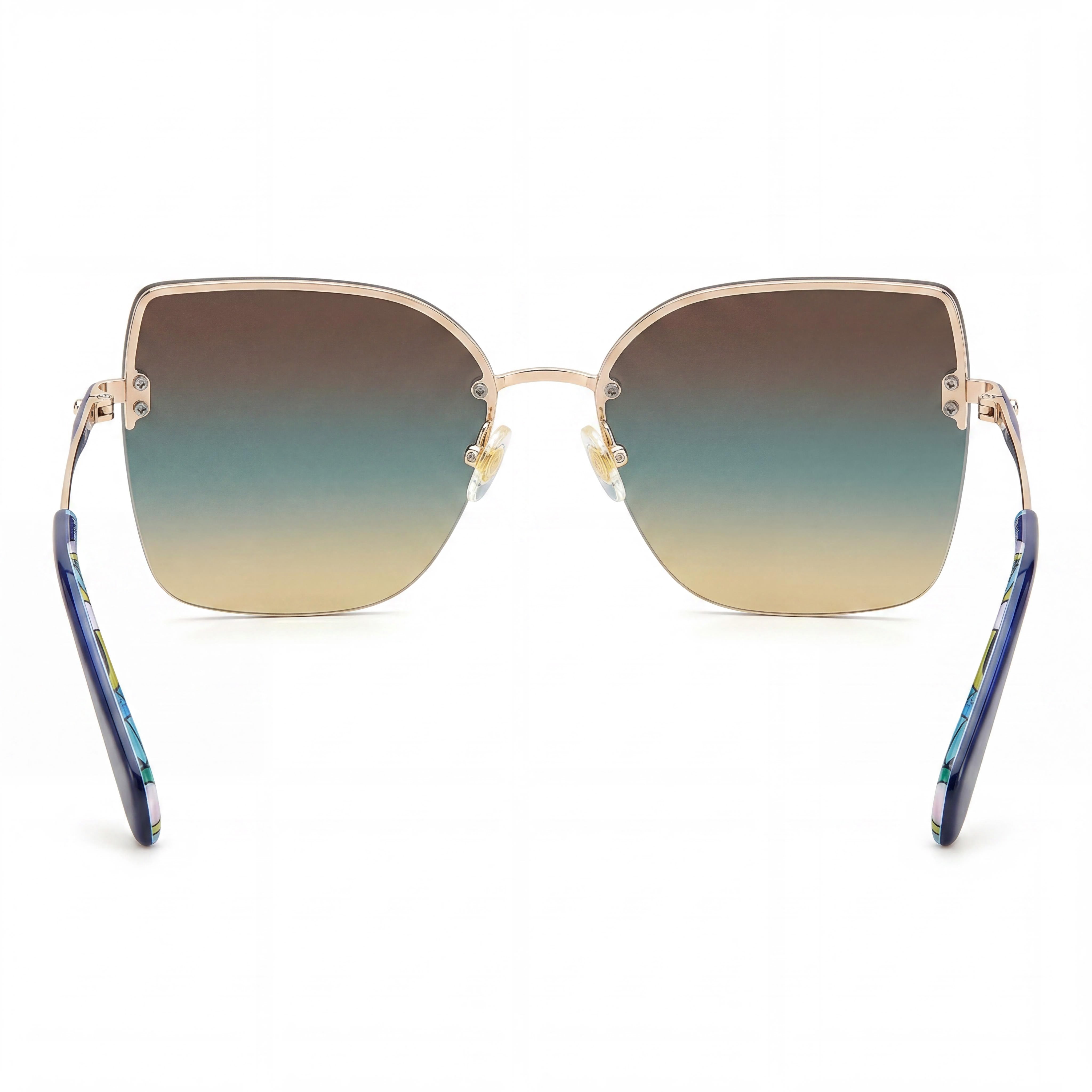 kate spade new york Ariella/G/S Women's Stainless Steel Gradient UV Sunglasses Gold Blue Brown Teal Blue Pink Shaded 58-15-140, Photo 3