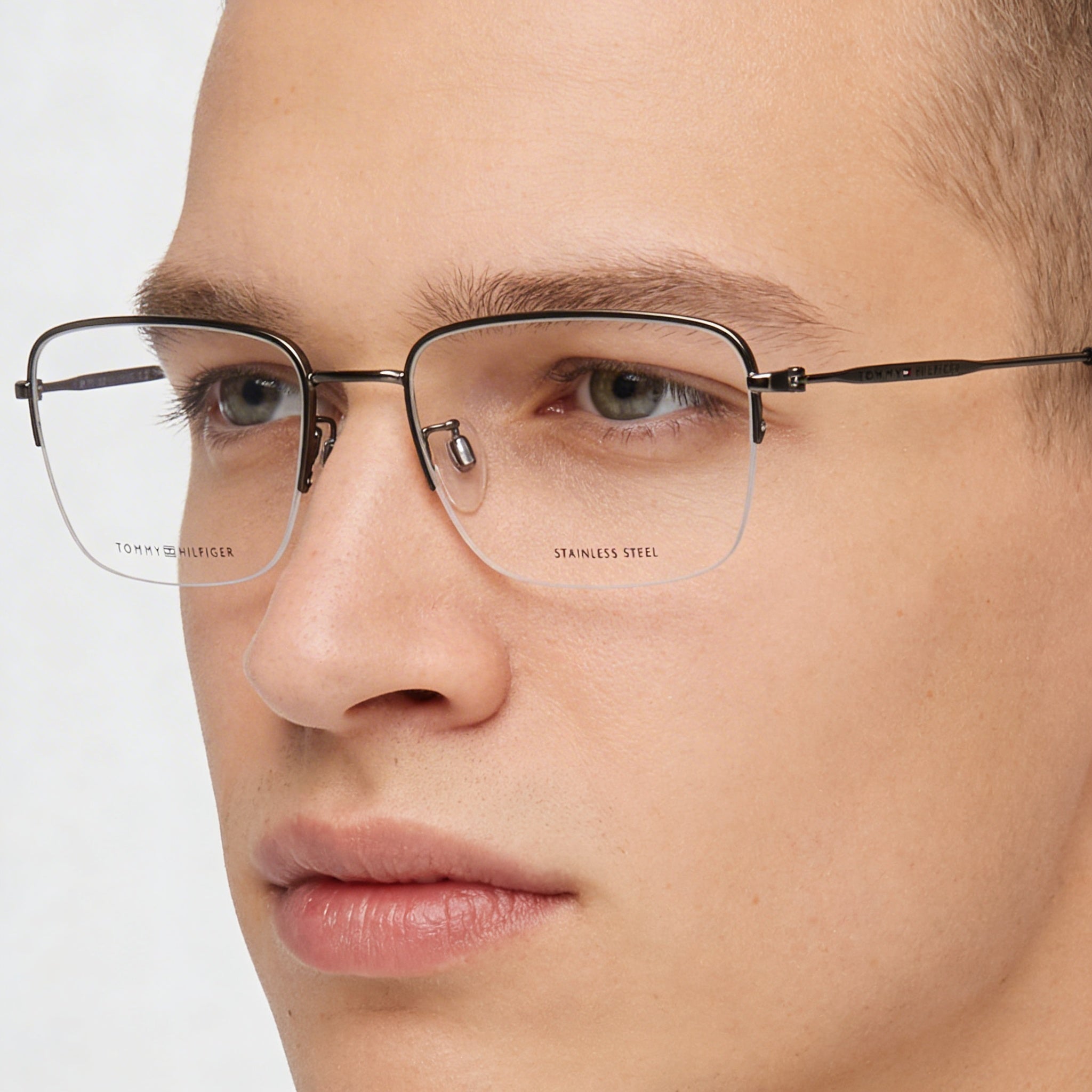 Gafas unisex Tommy Hilfiger Th 1935/F de metal mate oscuro rutenio de 56 mm, Photo 5