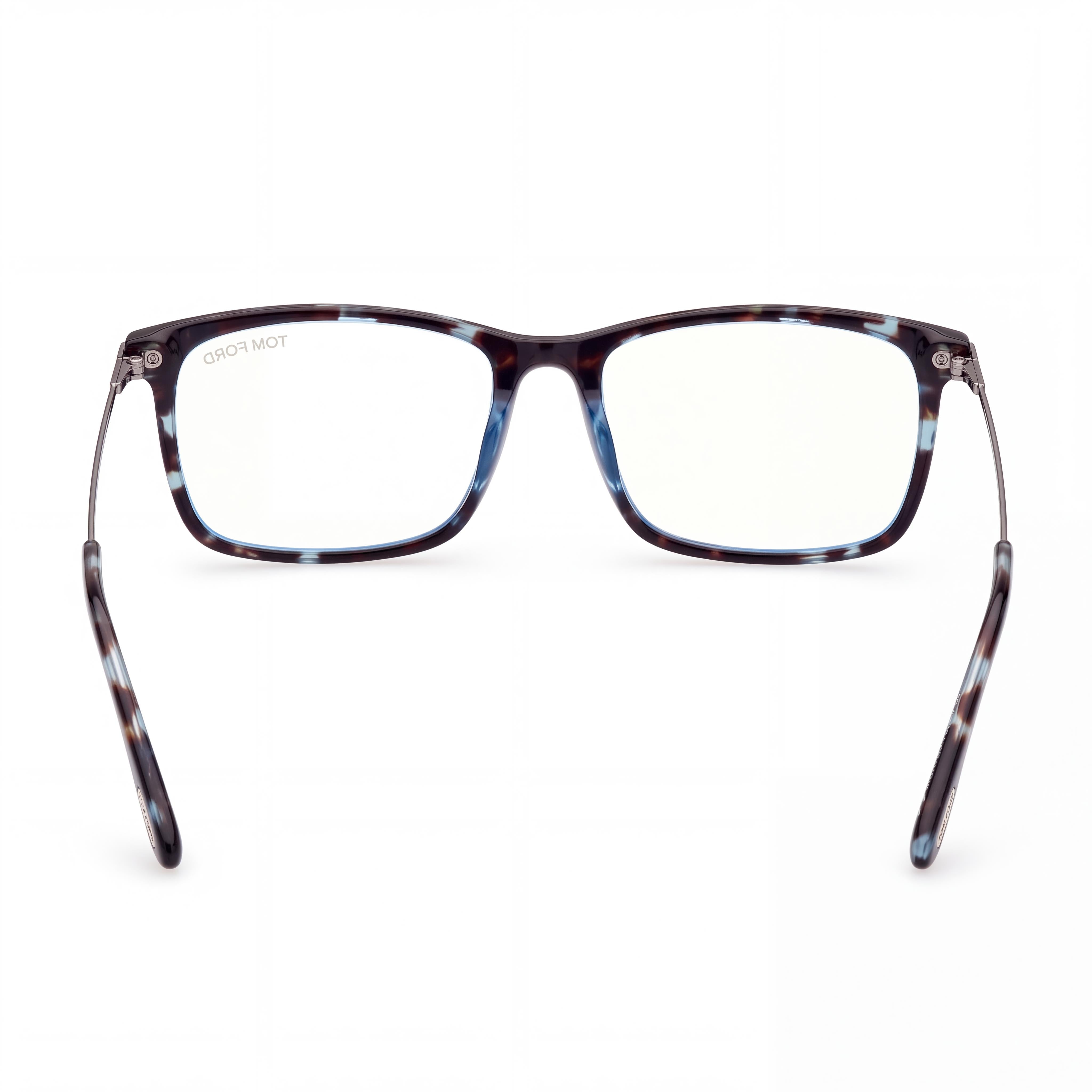 Tom Ford FT5758-B Gafas de hombre de plástico Havana coloridas con bloqueo de luz azul sin graduación 54 mm, Photo 3