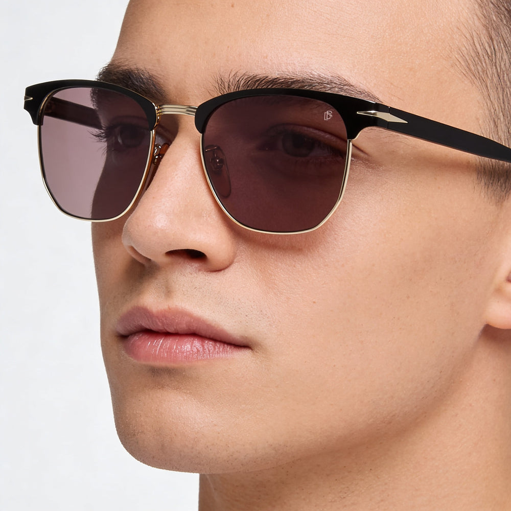 David Beckham Db 7057/F/S Unisex Alloy Steel Black Frame Matte Black Gold Non-Polarized Eyewear 56mm