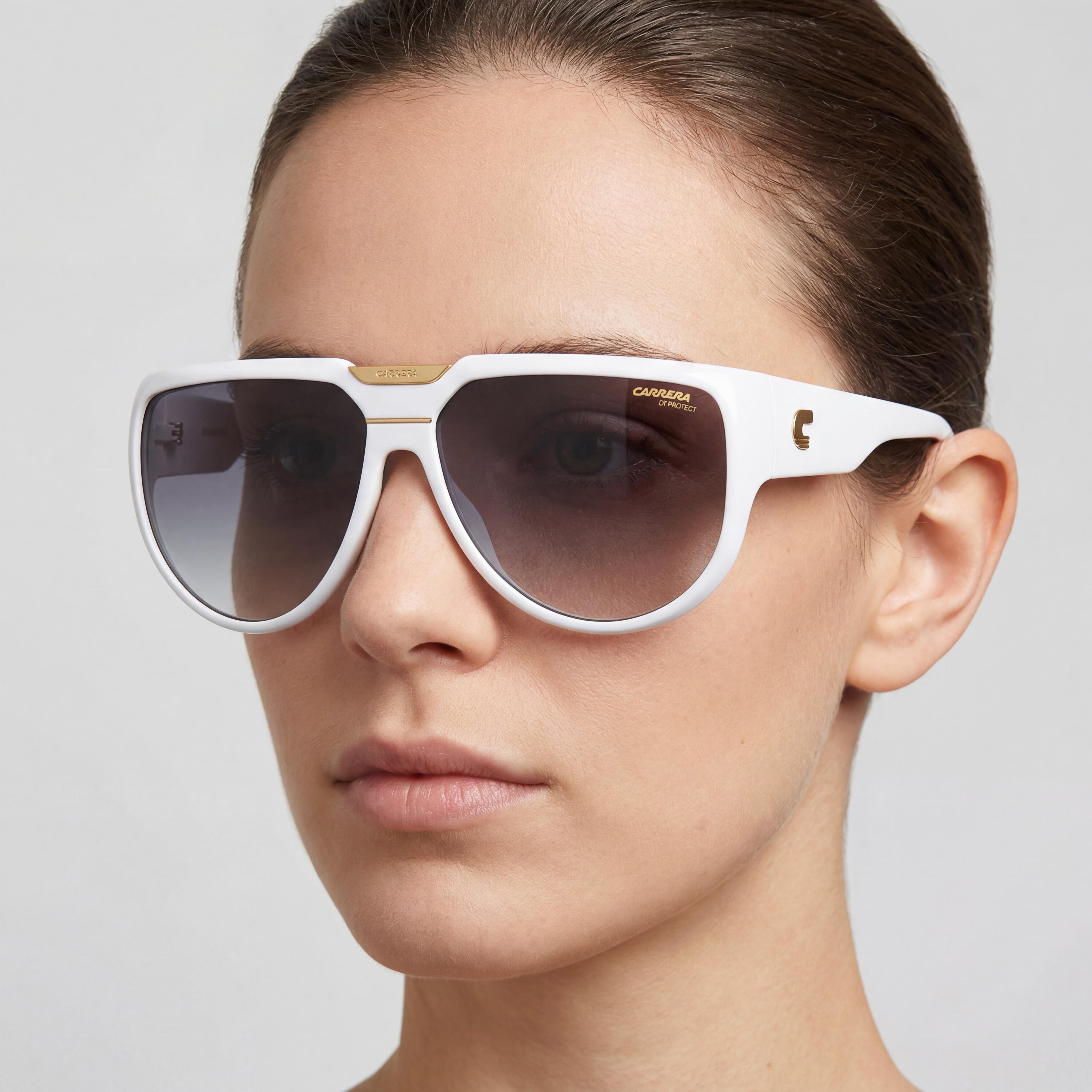 Carrera Contemporary Unisex White Grey Shaded Injection Propionate Gradient Sunglasses with UV Protection 62mm, Photo 4