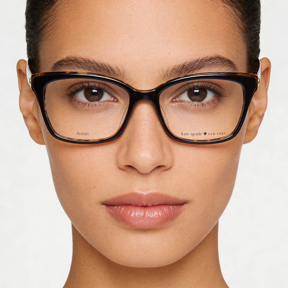 Gafas de sol Jeri de Kate Spade New York para mujer con montura de plástico en acabado azul habana y lentes polarizadas transparentes