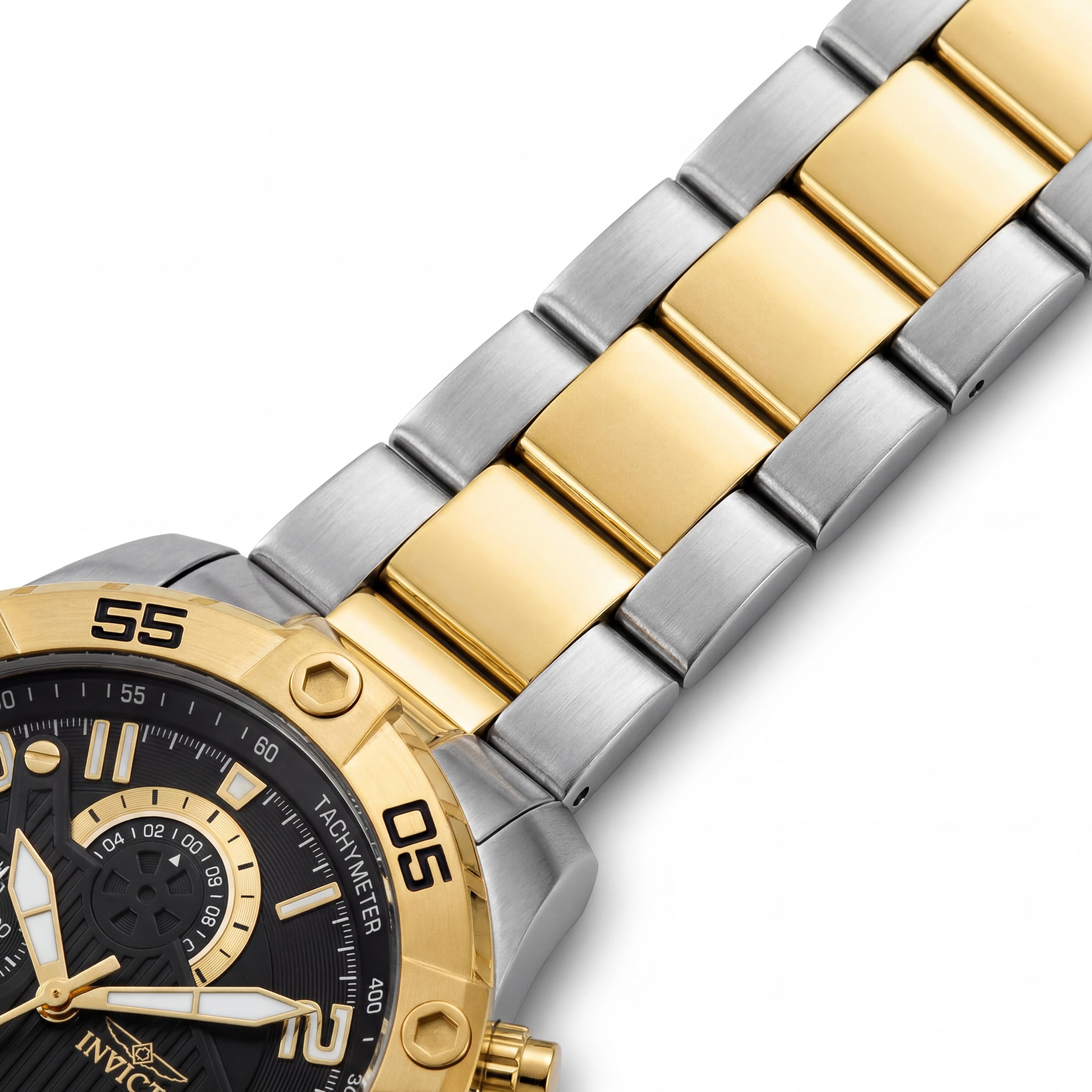 Invicta Reloj de pulsera de acero inoxidable dorado para hombre, cronógrafo Rally, taquímetro, resistente al agua hasta 100 m, Photo 3