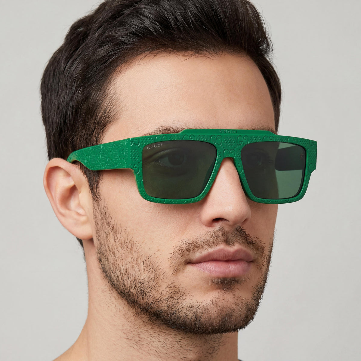 Gucci GG1460S Casual Men's Sunglasses with Verde Acetate Frame and Non-Polarized Verde Acetate Lenses 56-16-145, Photo 3