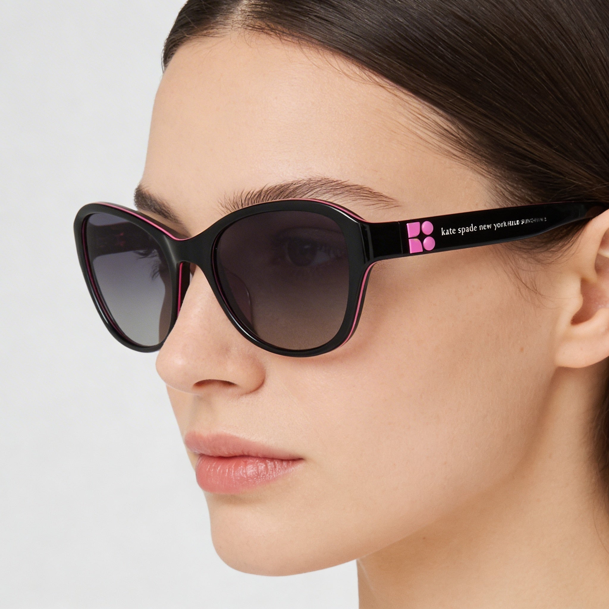 Gafas de sol Kate Spade New York Casual para mujer, de acetato ecológico negro y gris, con montura de 56 mm, Photo 4