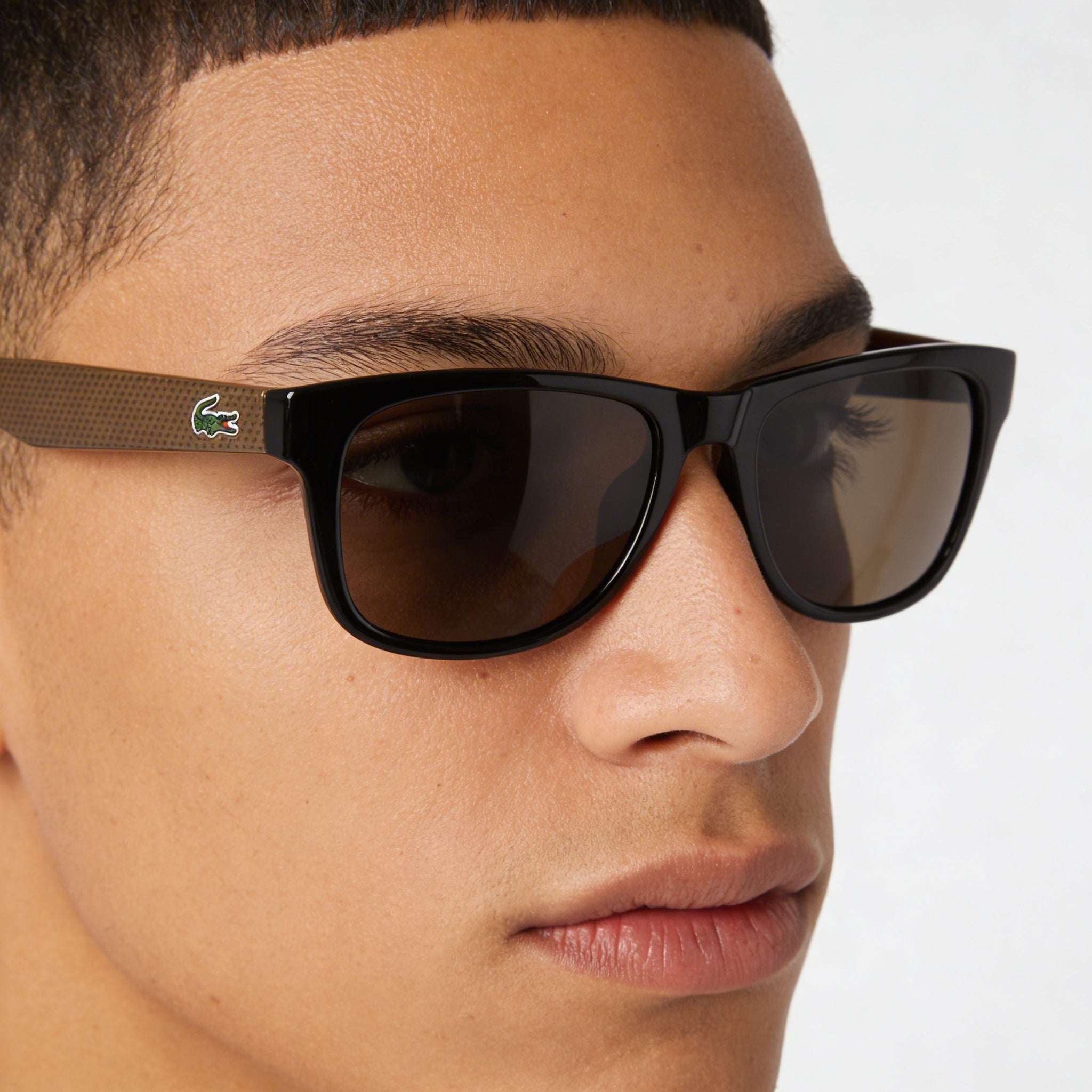 Gafas de sol unisex Lacoste L734s, montura de plástico negro, lentes marrones, protección UVA/UVB, 51mm, Photo 4