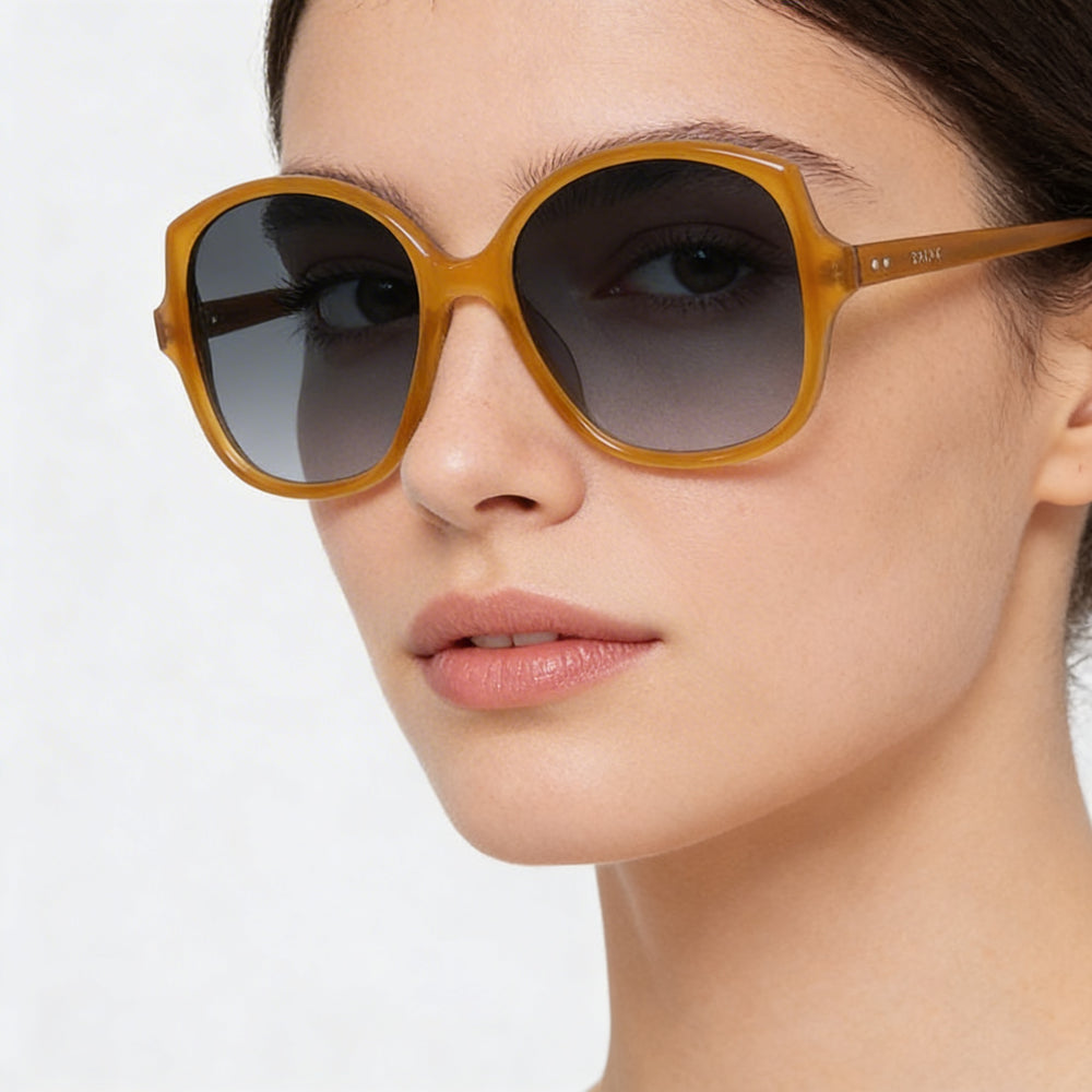Gafas de sol de acetato Celine para mujer, montura color miel lechoso, lentes degradadas grises RX, 100 % de protección UV