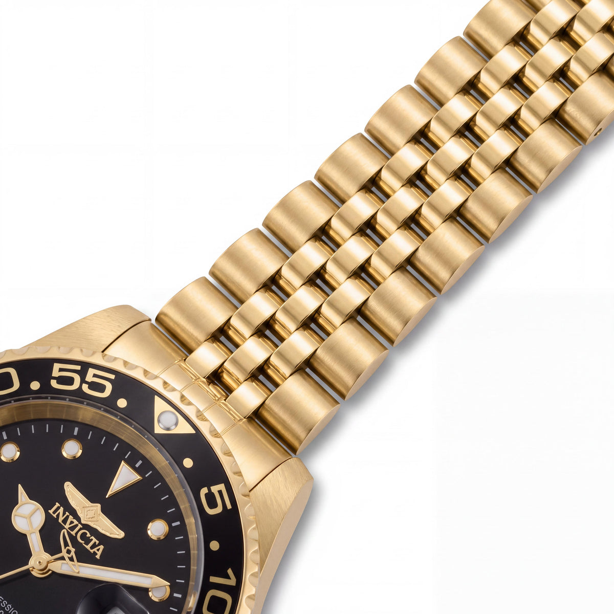 Invicta Pro Diver 44526 Unisex Quartz Watch, Gold Case, Black Dial, Stainless Steel Bracelet, 40mm, Water Resistant 20 ATM, Photo 3