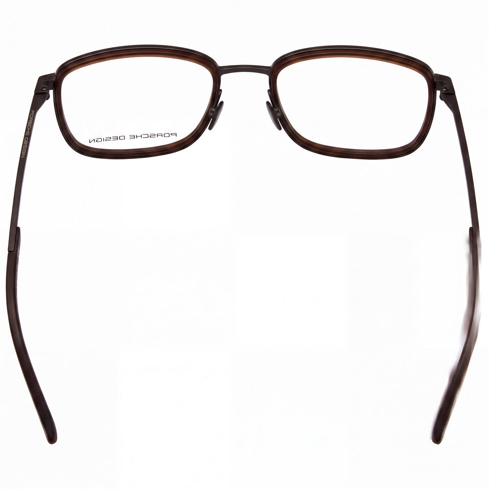 Porsche P8365 Gafas Modernas de Acetato para Hombre, Lente Transparente Gris Marrón 53mm con Protección UV