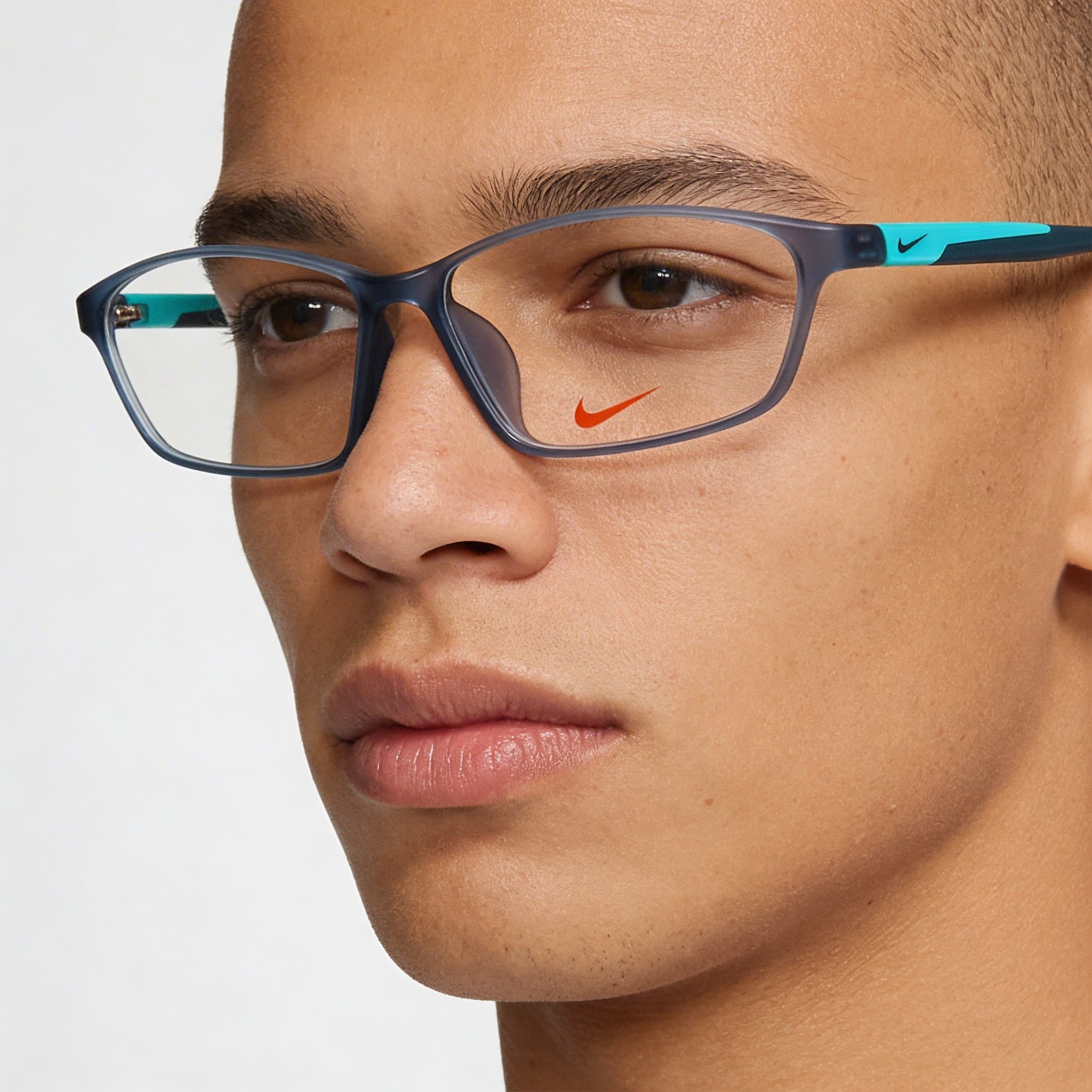Nike 7130af Unisex Propionate Blue Jade Space Blue Frame Sunglasses with Space Blue Polarized 100% UV Protection Lenses 57-13-140, Photo 3