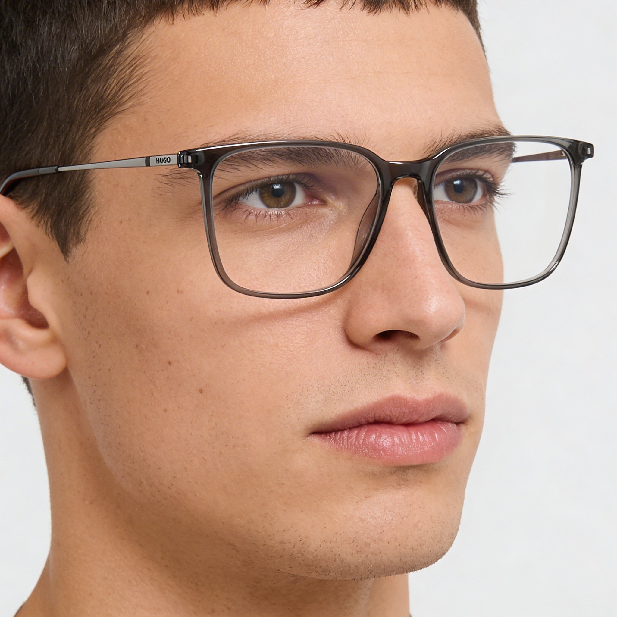 Gafas recetadas casuales HUGO HG 1288 para hombre con montura ligera de acetato en negro y rojo 52-16-145, Photo 4