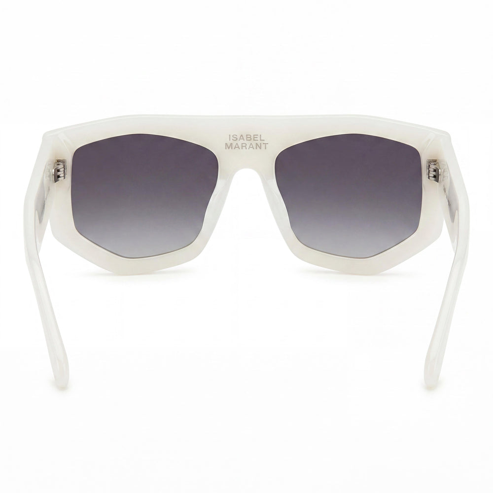 Isabel Marant Women's Trendy Acetate Pearled White Grey Frame Polycarbonate Lens Sunglasses 56mm