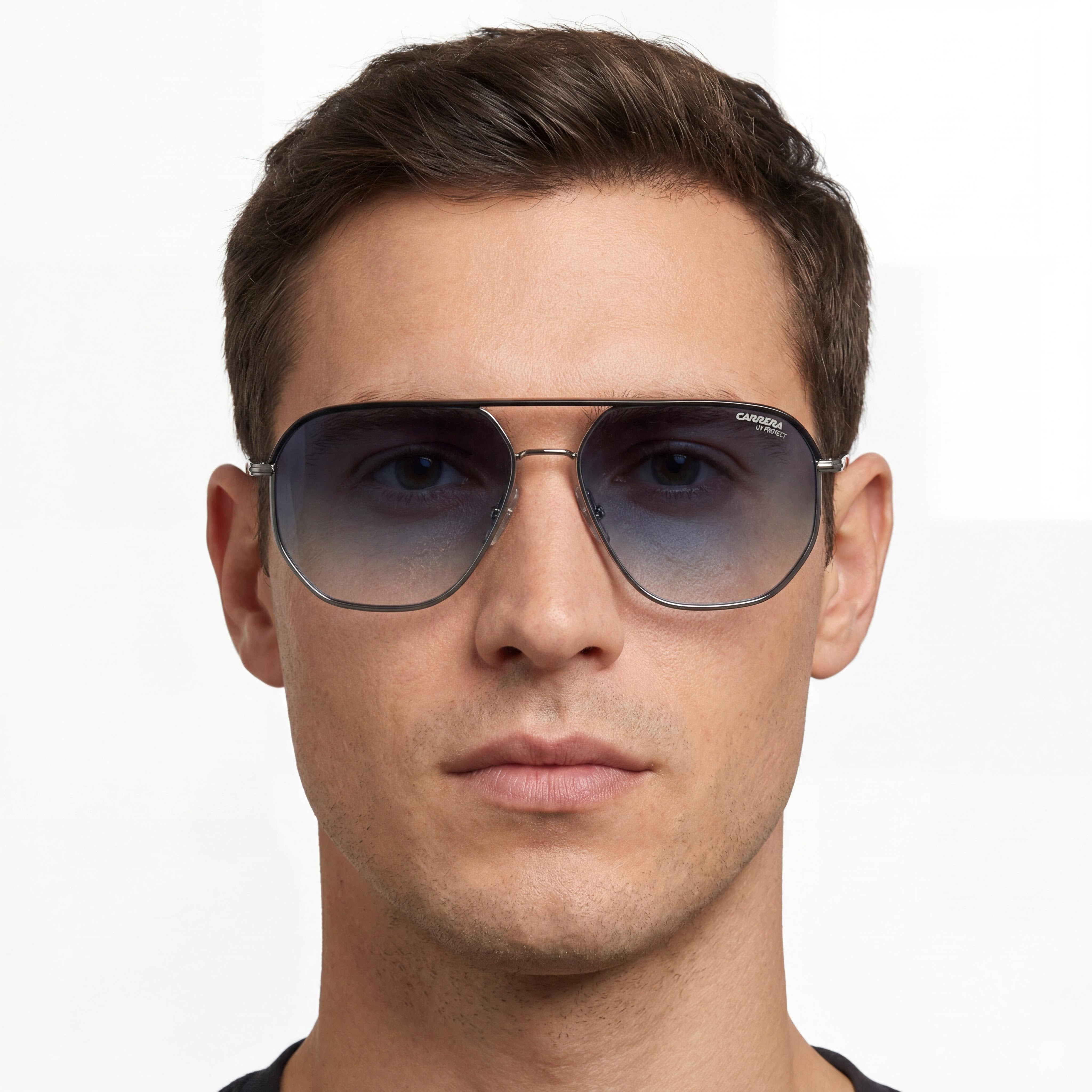 Carrera Classic Men's Stainless Steel Dark Blue Gradient Frame Ruthen Blue Gradient UV Protected Sunglasses 59mm, Photo 4