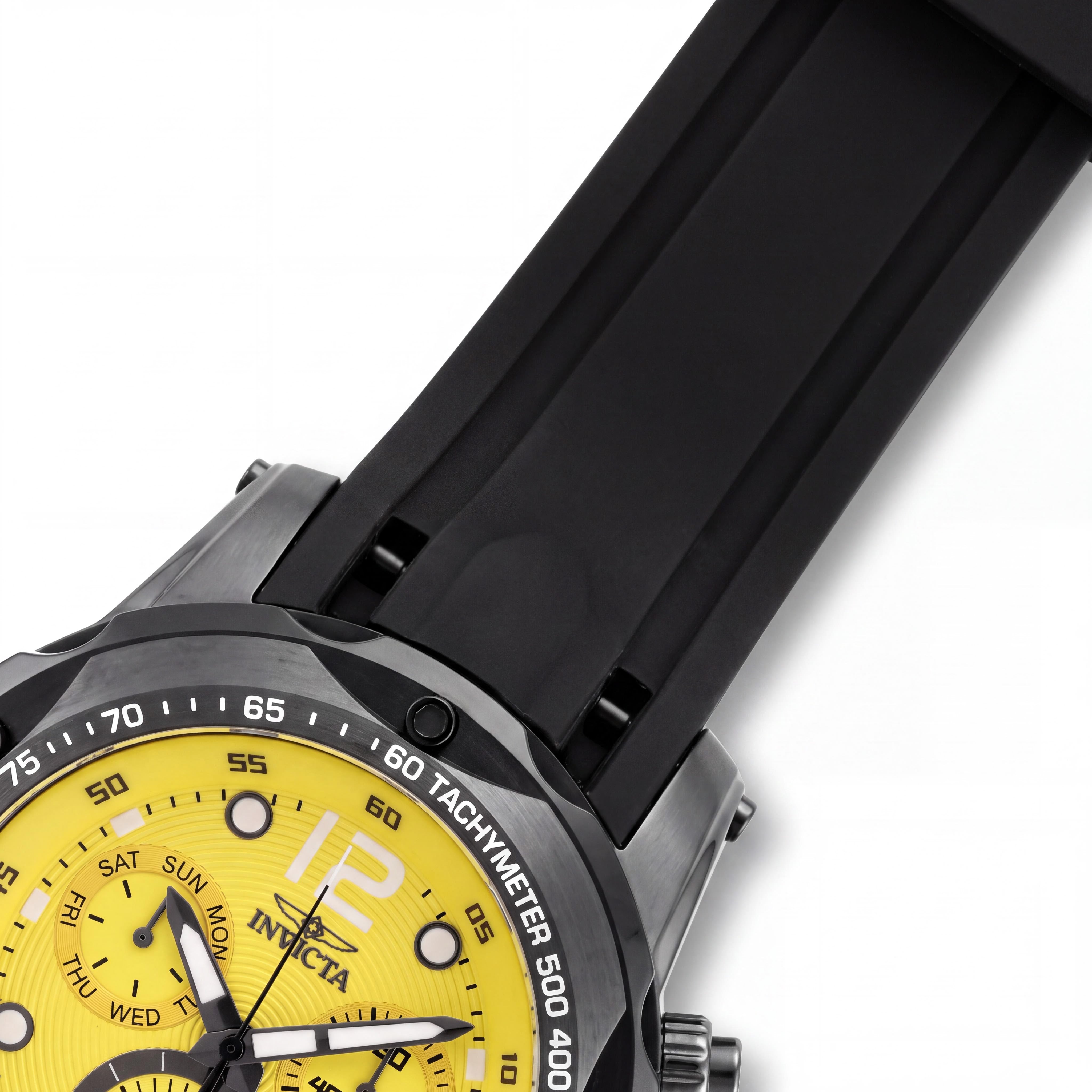 Reloj Invicta Speedway 48908 Unisex de acero inoxidable con esfera amarilla de cuarzo de 51 mm, Photo 3