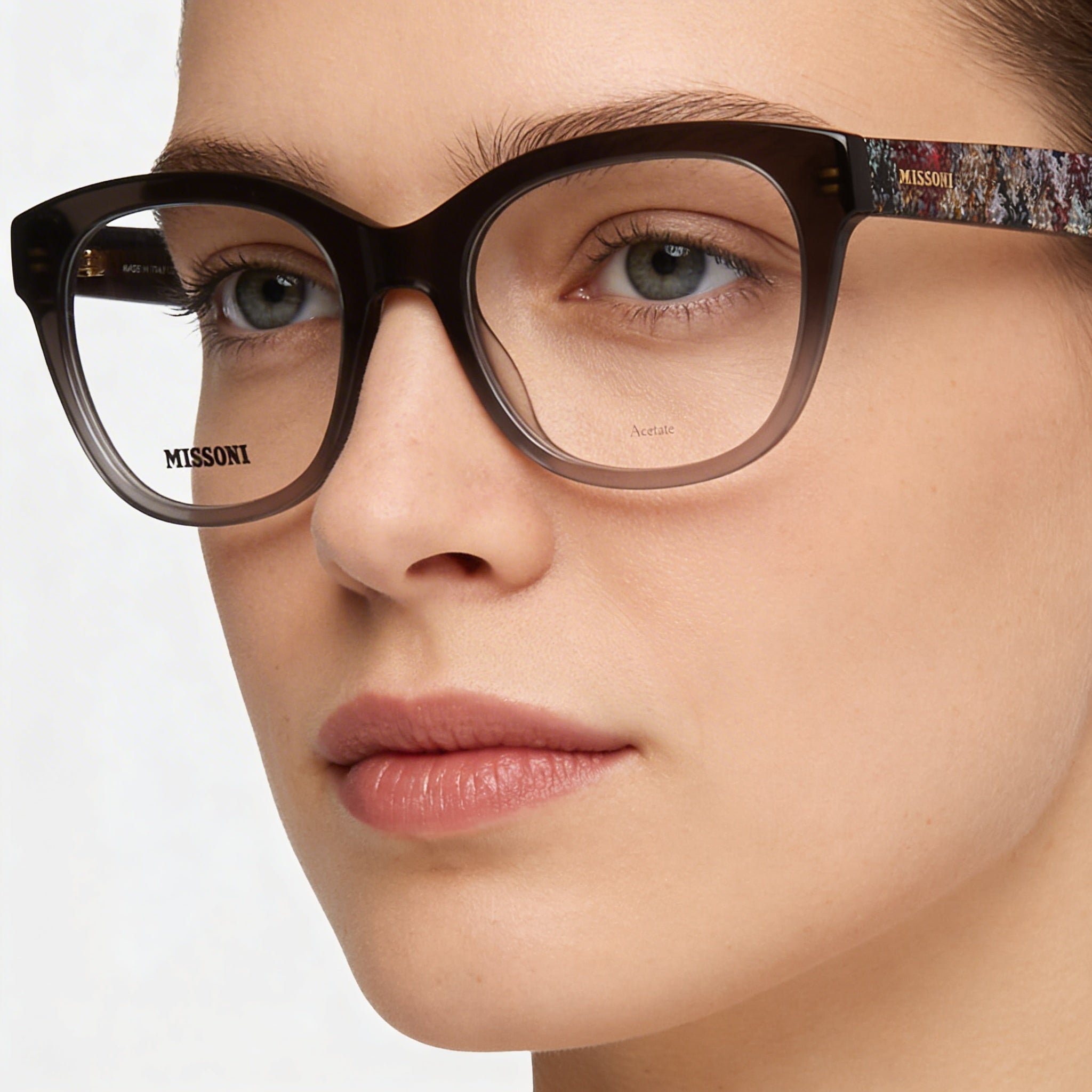 Missoni Mis 0105 - Montura moderna unisex de acetato gris con lentes de policarbonato gris de 51 mm, Photo 4