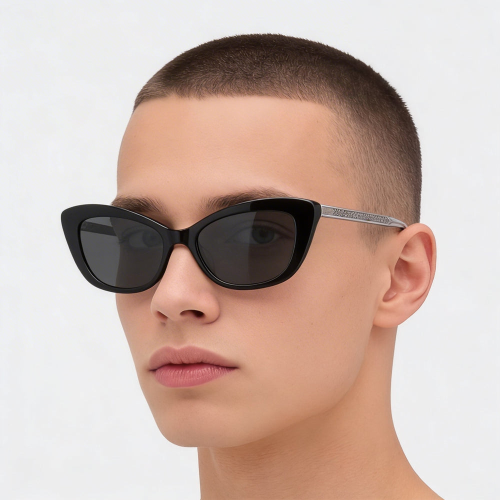 kate spade new york Merida/G/S Gafas de Sol de Mujer con Montura Ojo de Gato de Plástico Negro y Gris, Lentes Grises de 54mm, No Polarizadas, Protección 100% UV