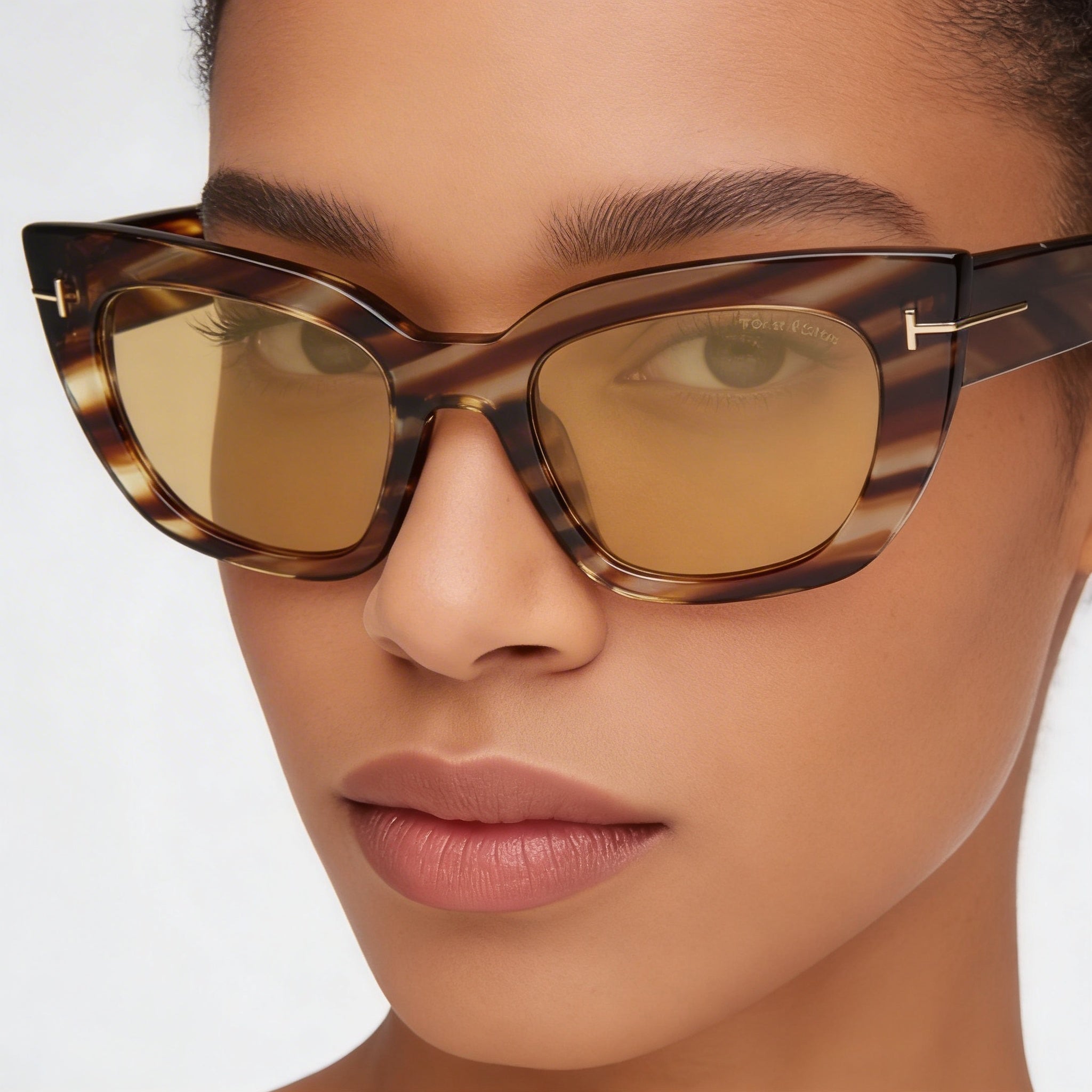 Tom Ford Classic Unisex Polarized Sunglasses Blonde Havana Frame Black Lenses 145-00-21, Photo 5