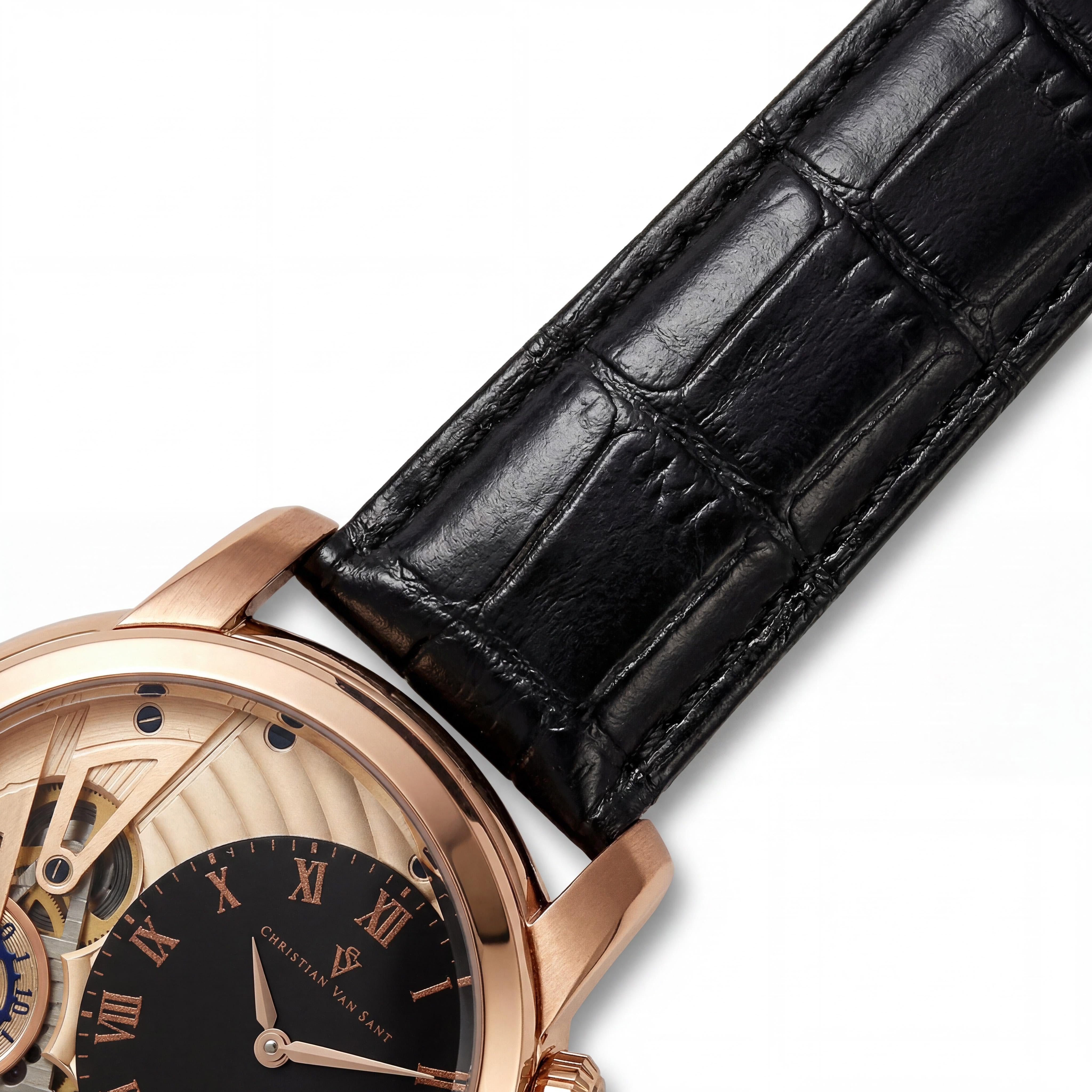 Christian Van Sant CV1546 Quartz Movement Men's Pink Case Watch with Rose Gold Dial, Water Resistant, Mineral Crystal, Photo 3