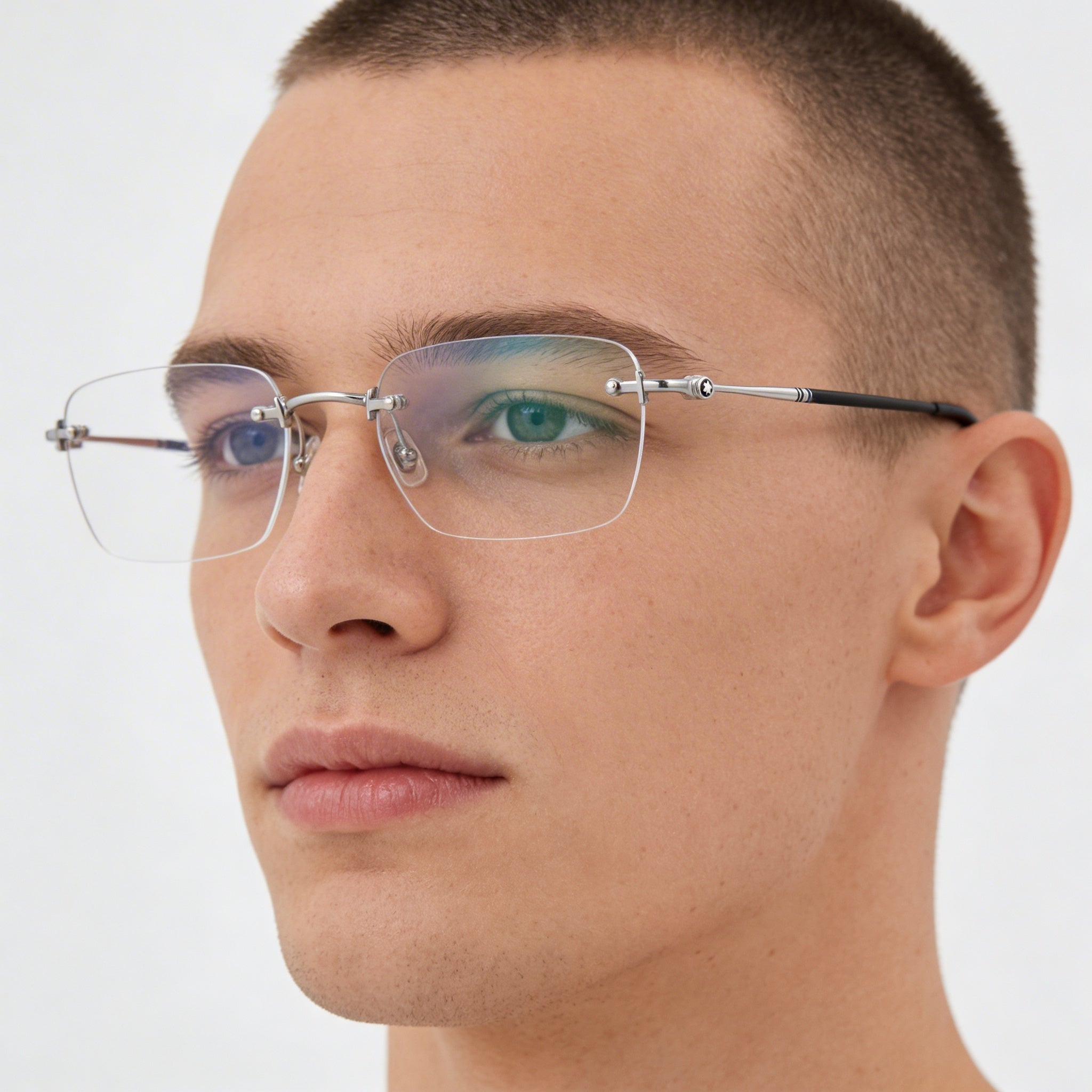 MONTBLANC MB0130O Men's Silver Metal Eyeglasses 53mm, Photo 3