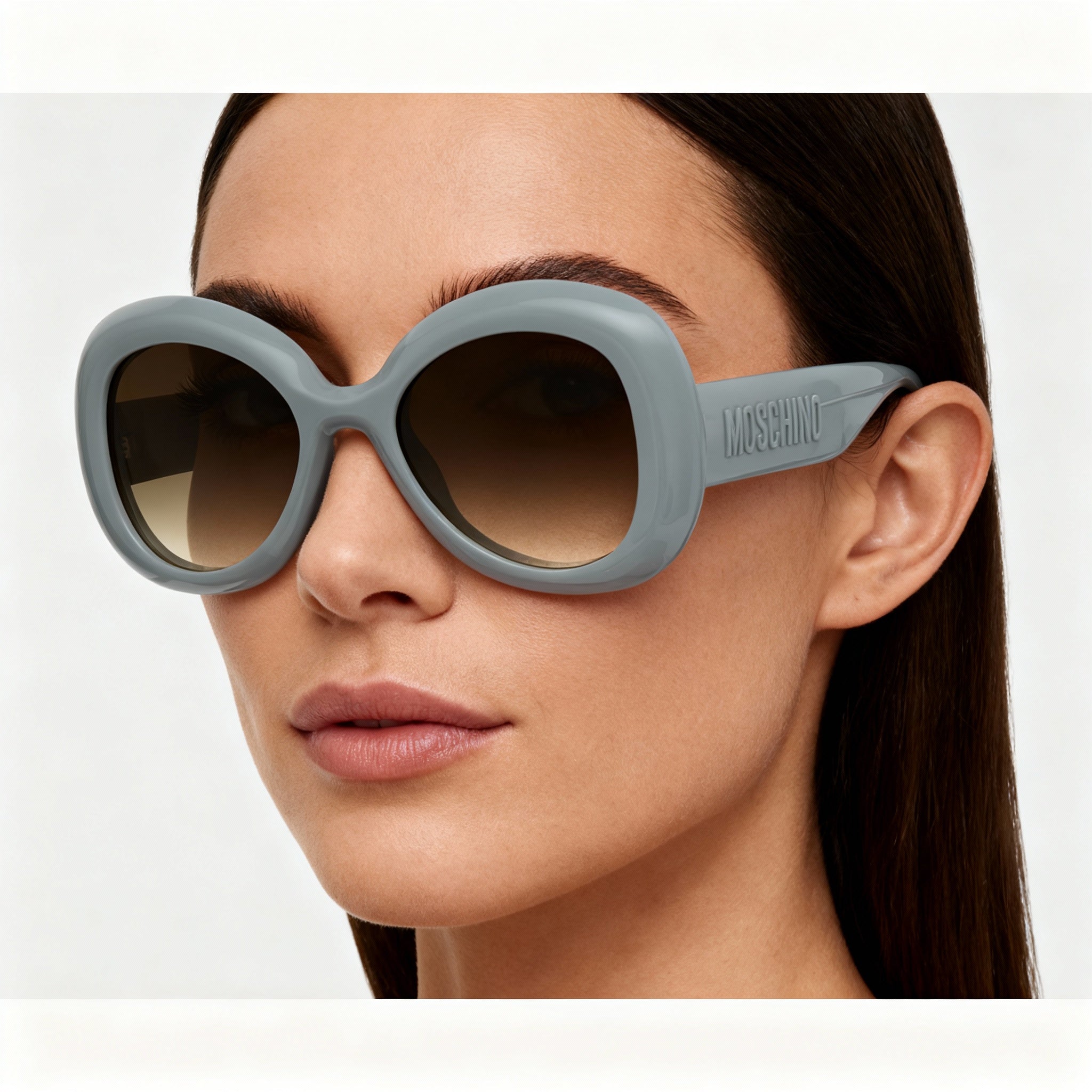 Moschino MOS162/S Women's Casual Cellulose Propionate Non-Polarized Sunglasses, Black Frame, Dark Grey Shaded Lens 54-22-140, Photo 4