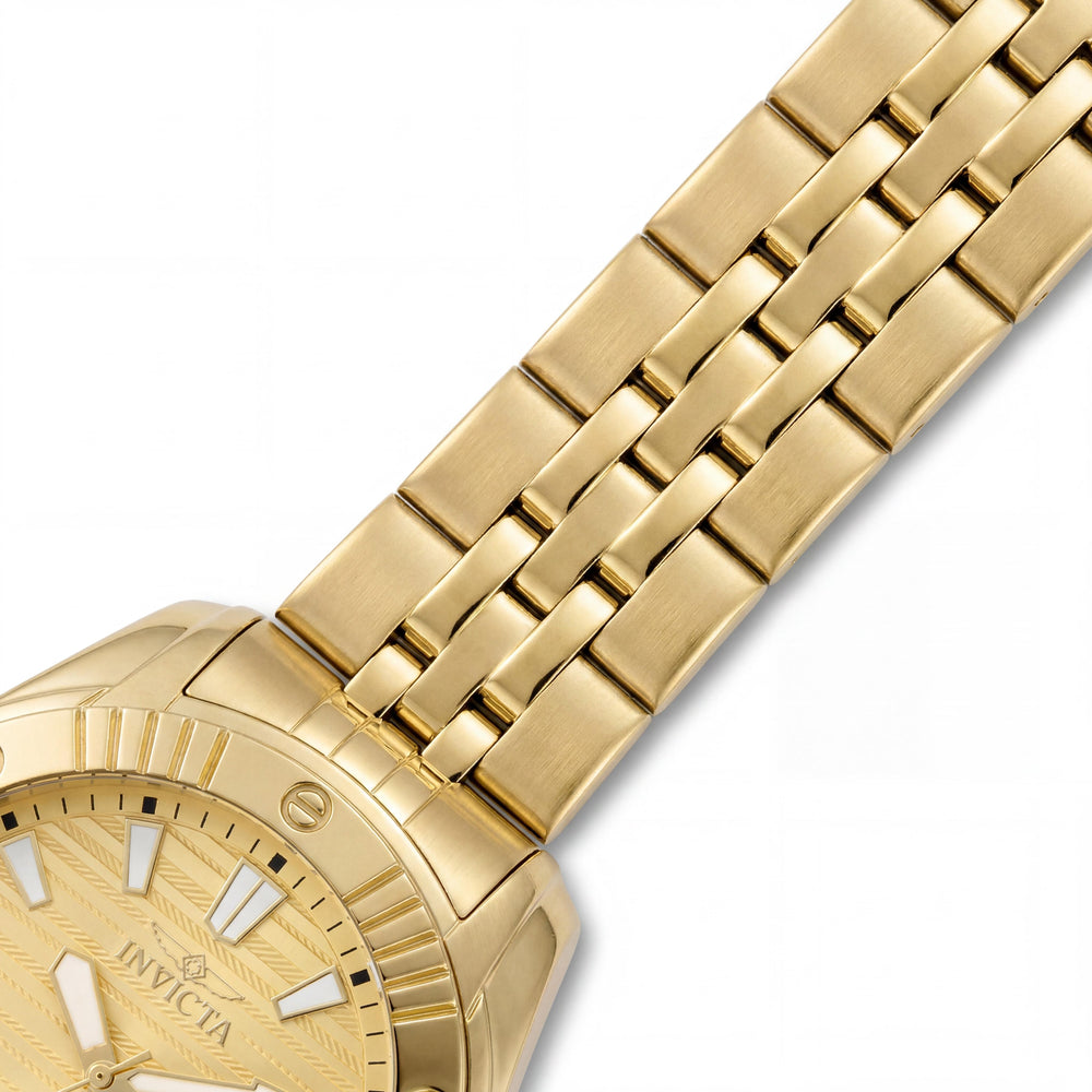 Invicta Angel 50387 Reloj de cuarzo de mujer con esfera dorada, caja y correa de acero inoxidable, 47 mm, 10 ATM