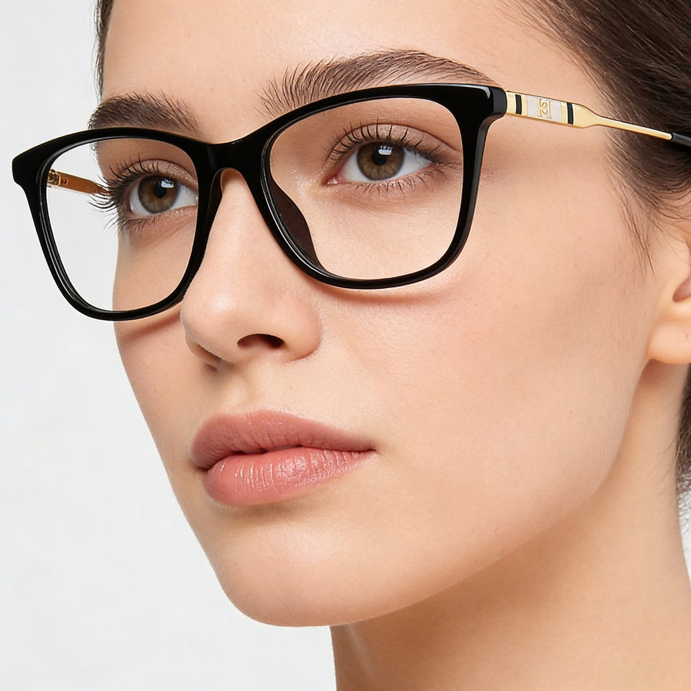 Gafas de sol Carolina Herrera Modern para mujer, montura de acetato negra, modelo Her 0118/g, ancho de lente de 52 mm