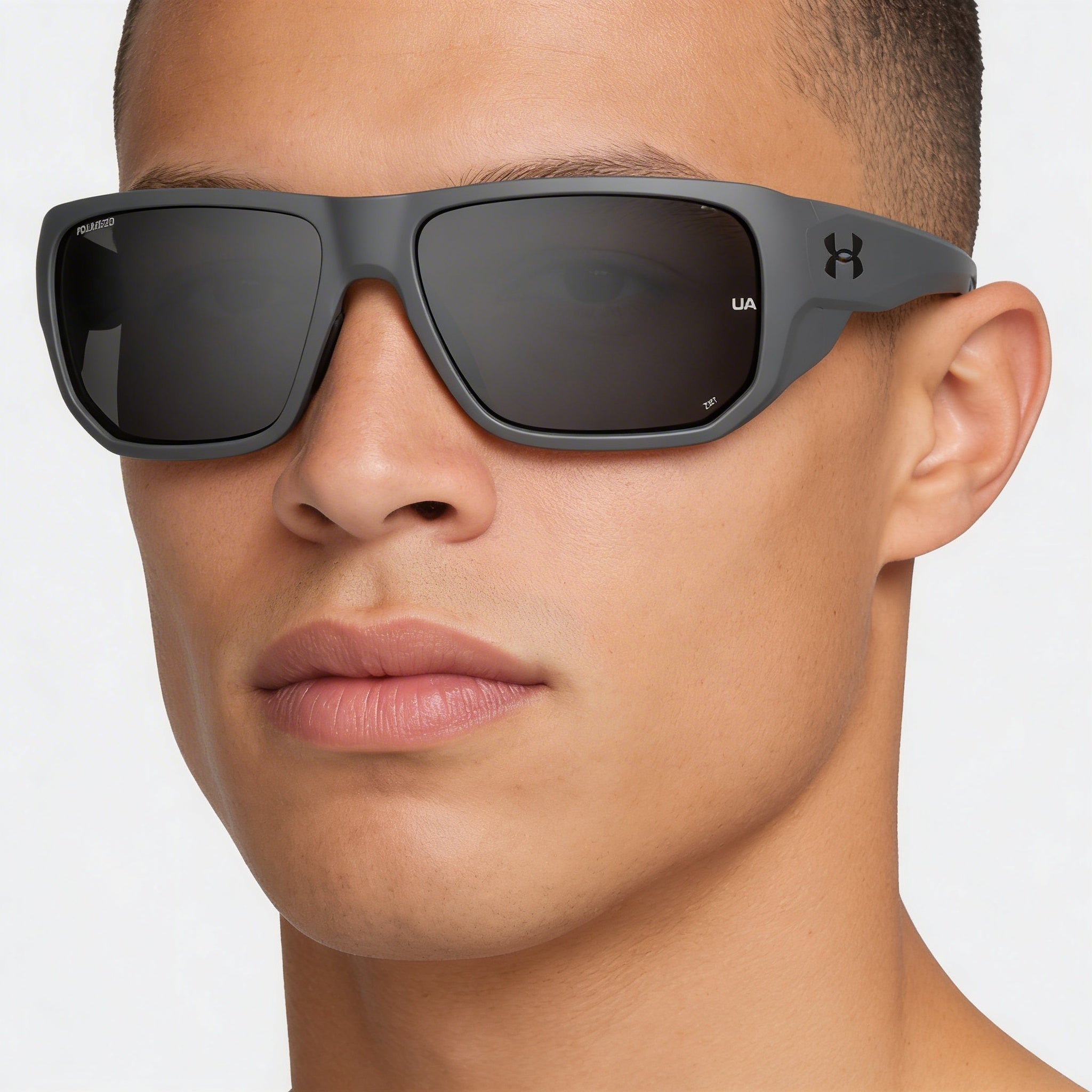Under Armour Ua Attack 2 Unisex Polyamide Frame Polarized UV Protection Sunglasses, Matte Gray, Grey Lenses 63-16-130, Photo 4
