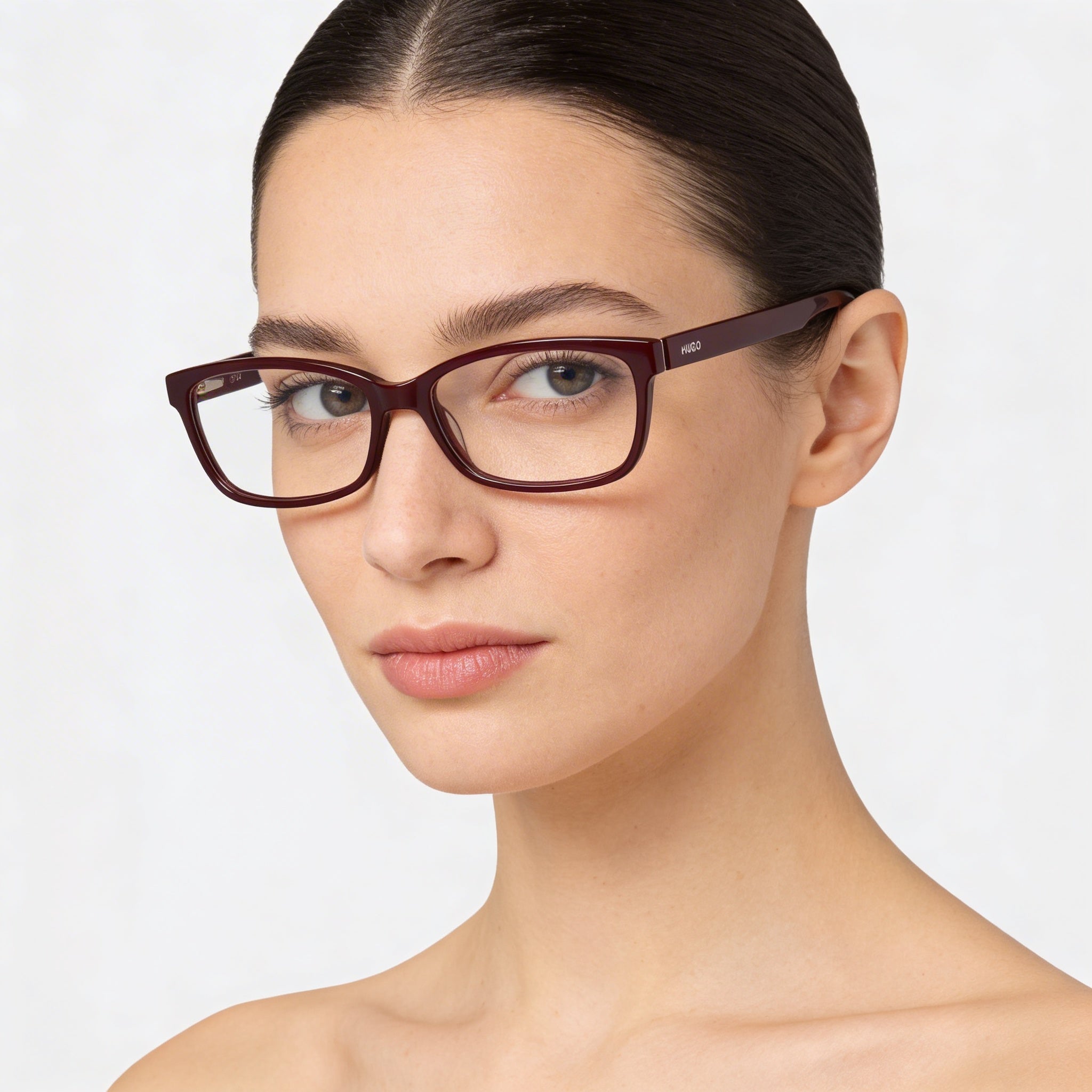 Hugo Boss Hg 1016 Women's Eyewear, Crafted from Burgundy Acetate, Featuring 53-16-145mm Frame Sizing, Photo 4