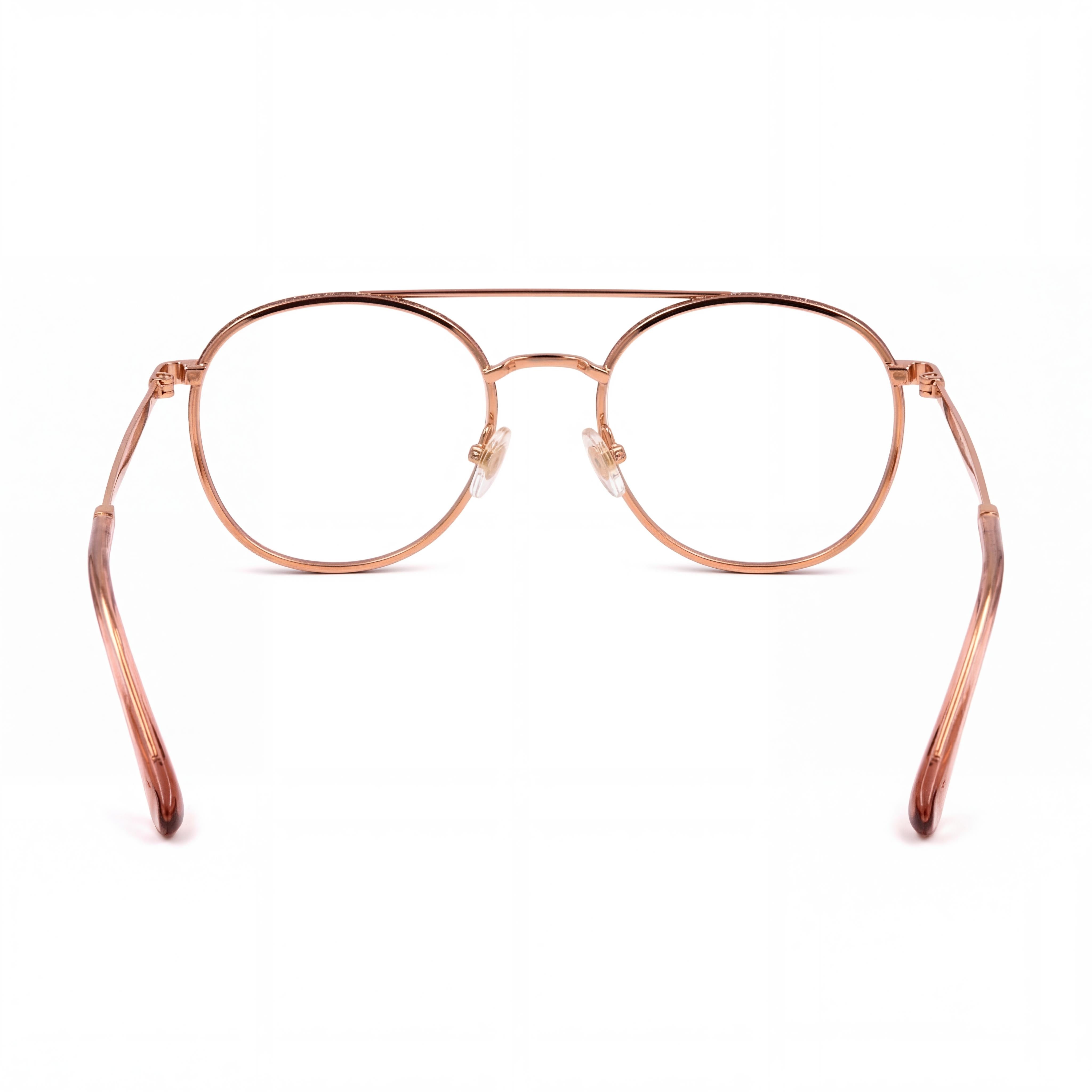 JIMMY CHOO Colección Crystal & Glitter Gafas Ópticas Unisex Redondas de Metal Tono Dorado Doble Puente 51mm, Photo 3