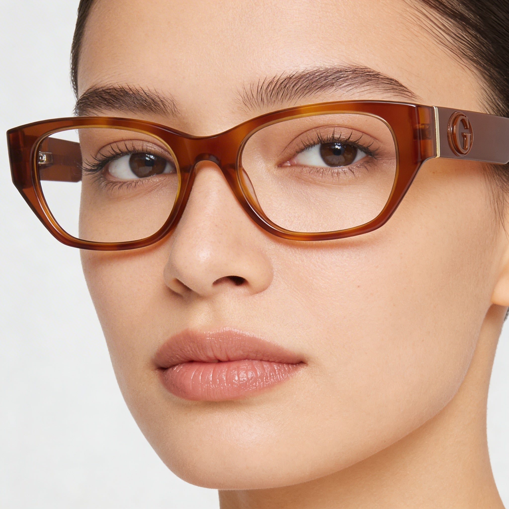 GUESS Gu50304 Women's Eyeglasses featuring Blonde Havana Shiny Light Orange Plastic Frame (50mm Lens), Photo 4