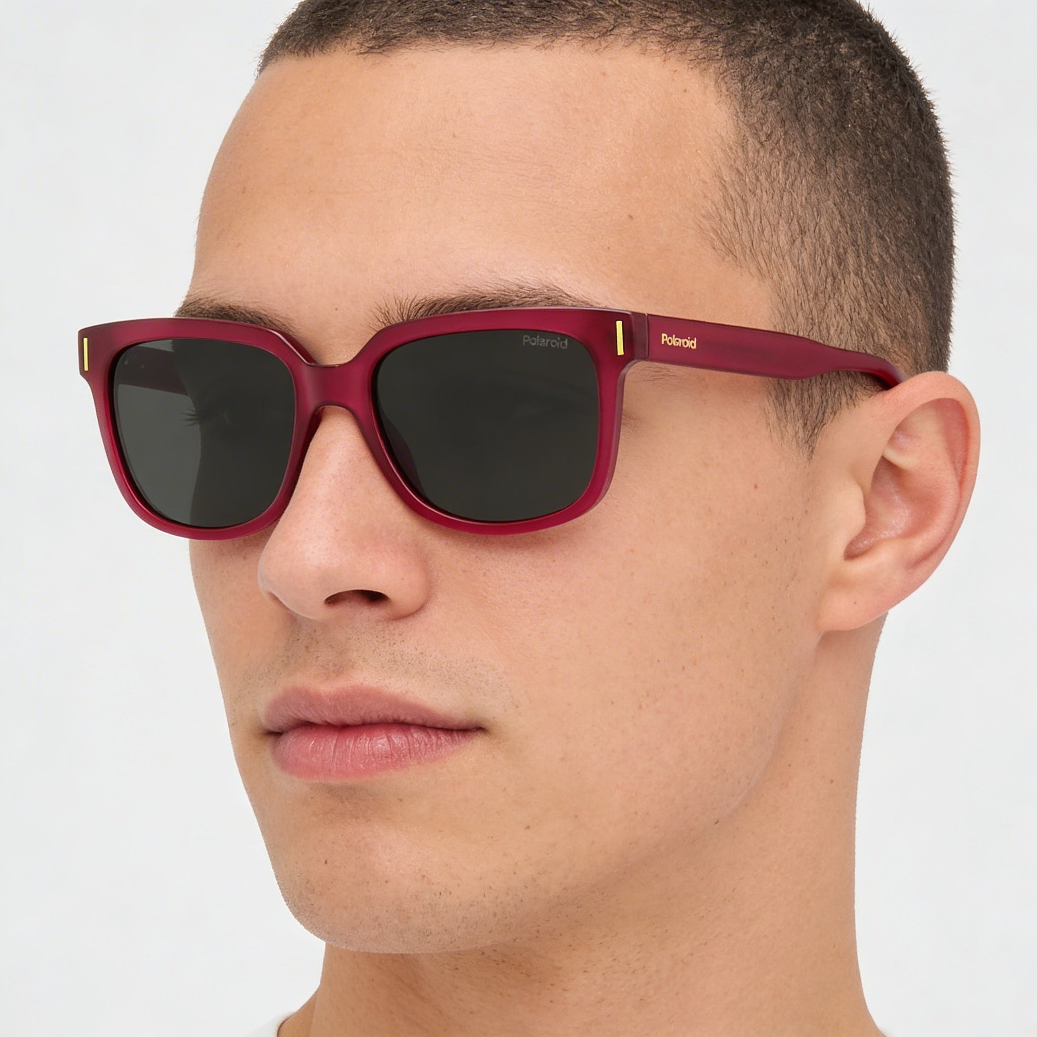 Polaroid Modern Men’s Fuchsia Polycarbonate Frame Grey Polarized UV 400 Protection Sunglasses 54mm, Photo 5