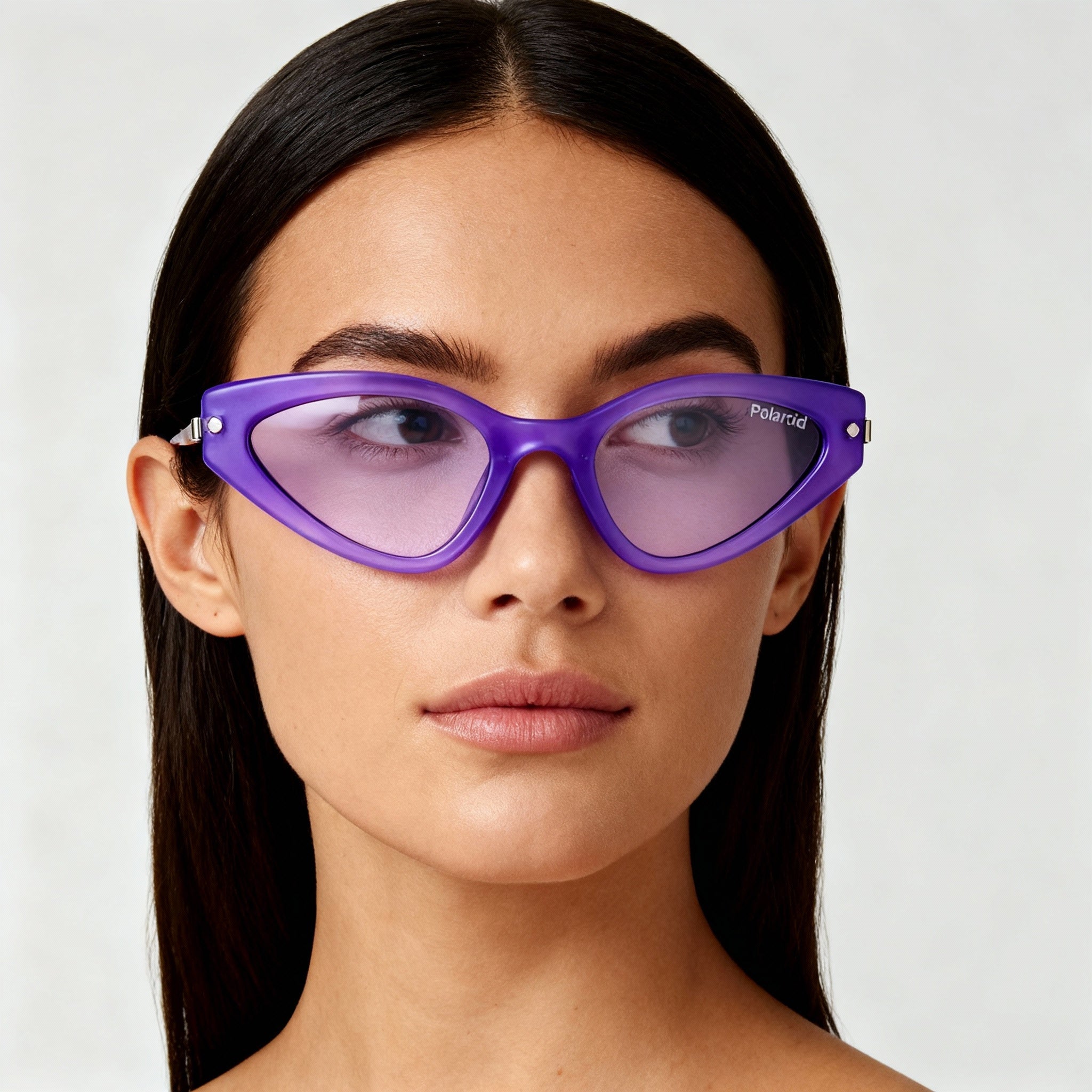 Polaroid Pld 4074/S Women's Lilac Cat Eye Polycarbonate Sunglasses, Brown Silver Non-Polarized UV Lenses 53-20-145mm, Photo 3