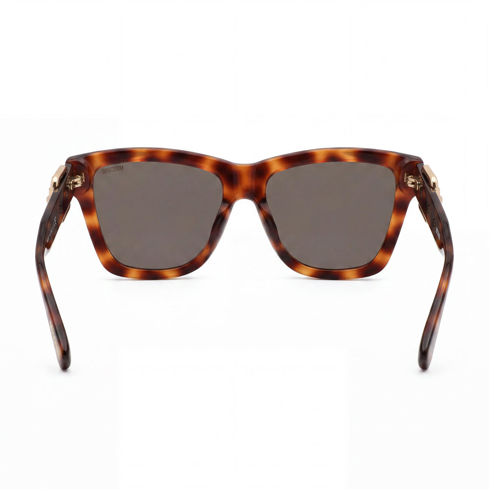 Gafas de sol Moschino Vintage Square para mujer, color marrón habano oscuro, de 54 mm, con lentes marrones no polarizadas con protección UV 100 %.