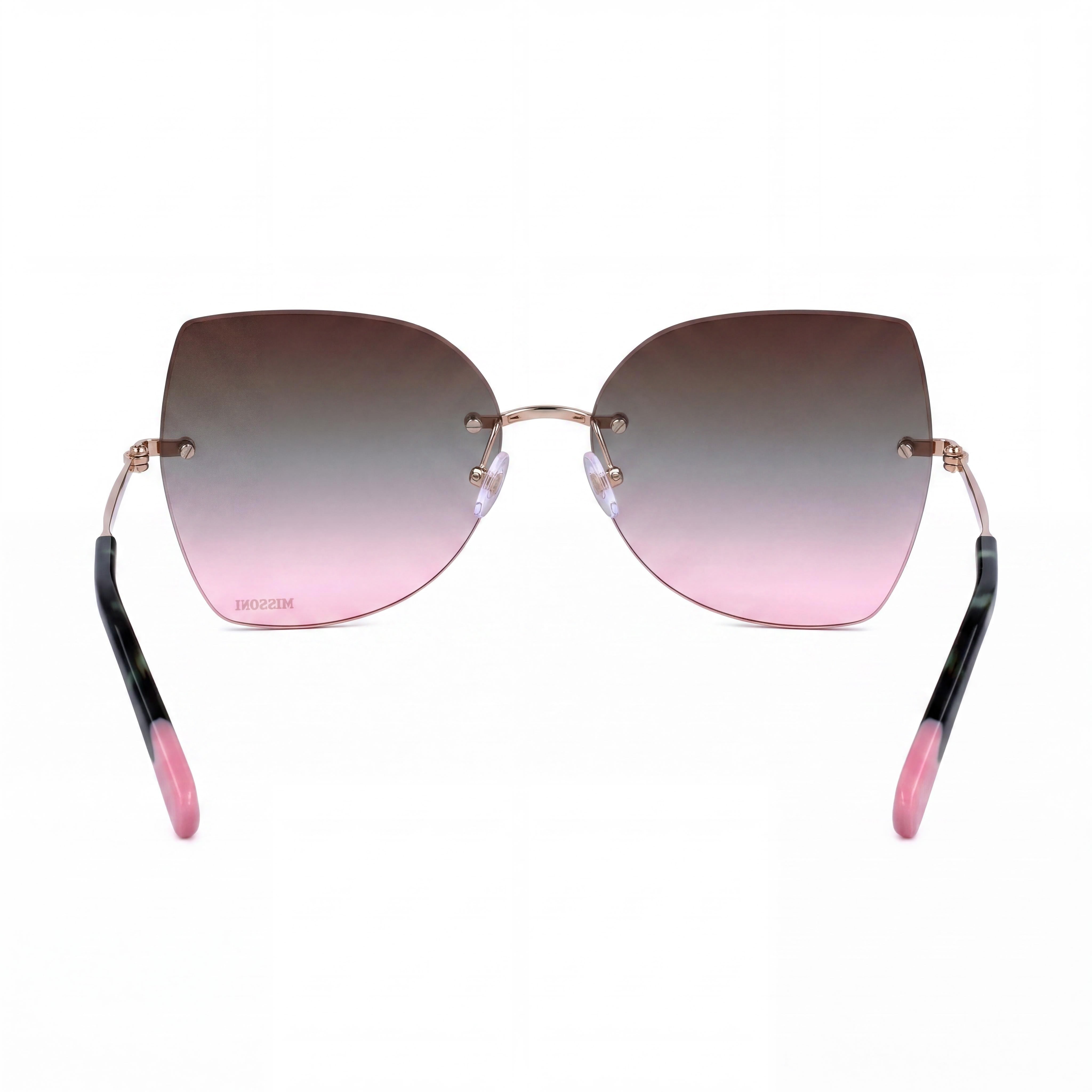 Missoni Modern Mis 0119/s Women's Metal Frame Gold Pink Brown Green Degrade UV Protection Sunglasses 60mm, Photo 4