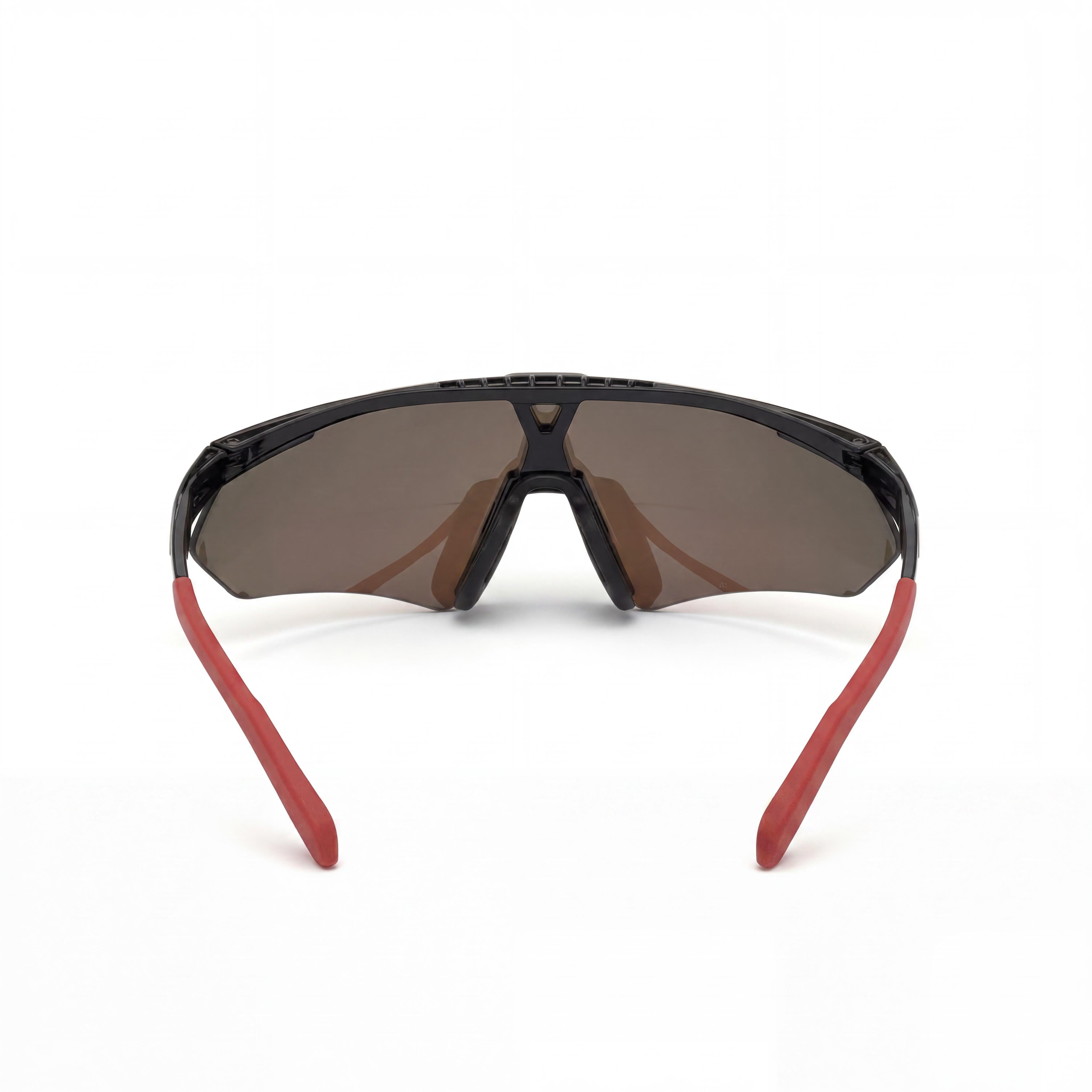 Gafas de sol adidas Contemporary TR90 de plástico para hombre, montura negra brillante, lentes Roviex de espejo ámbar, 100 % protección UV, 146 mm, Photo 3