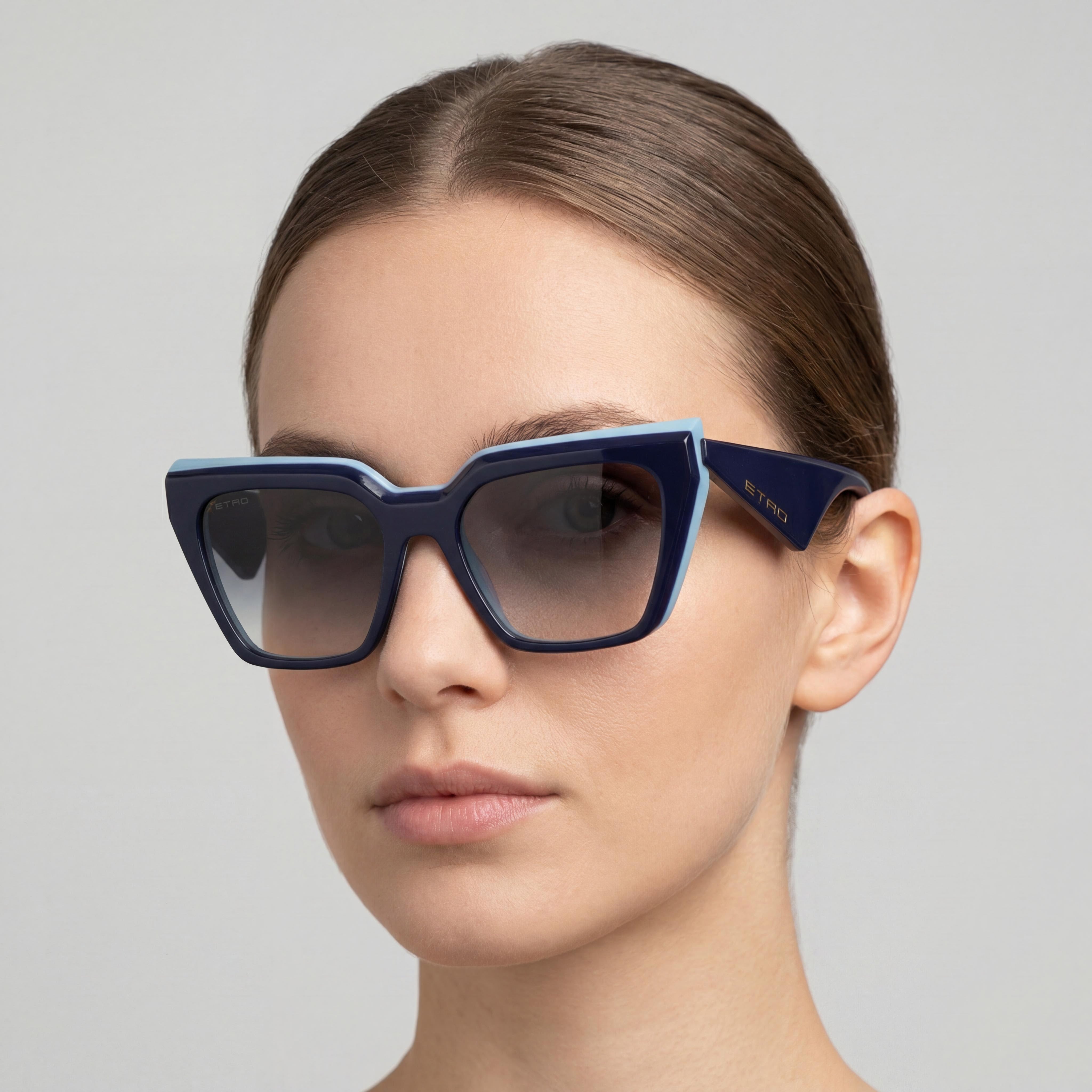 ETRO 0096/G/S Classic Women's Non-Polarized Sunglasses with Blue Azure Lenses and 18mm Bridge, 145mm Temples, Photo 4