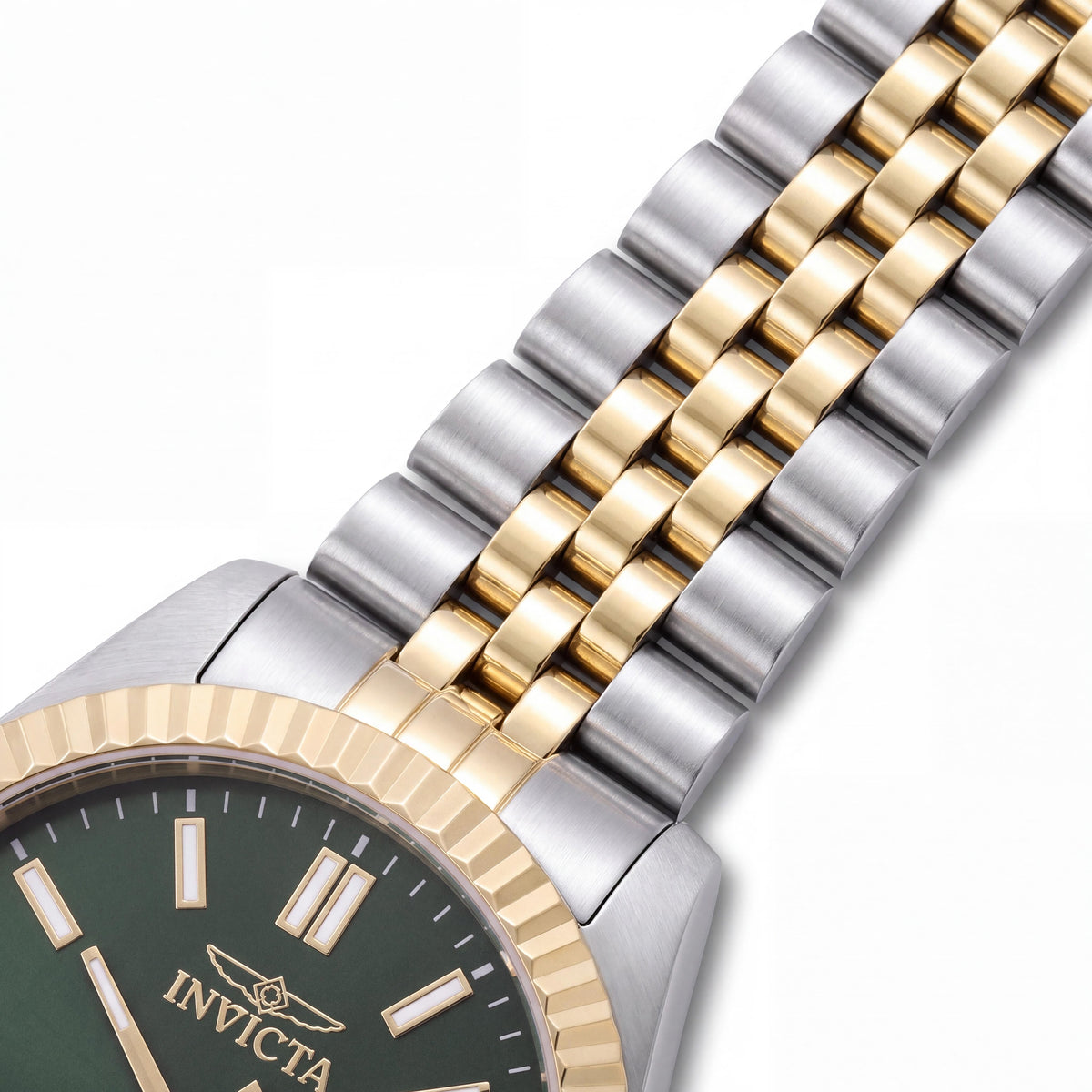 Invicta Specialty 47485 Unisex Quartz Watch, 43mm Silver Stainless Steel Bracelet, Green Dial, 5 ATM WR, Photo 3