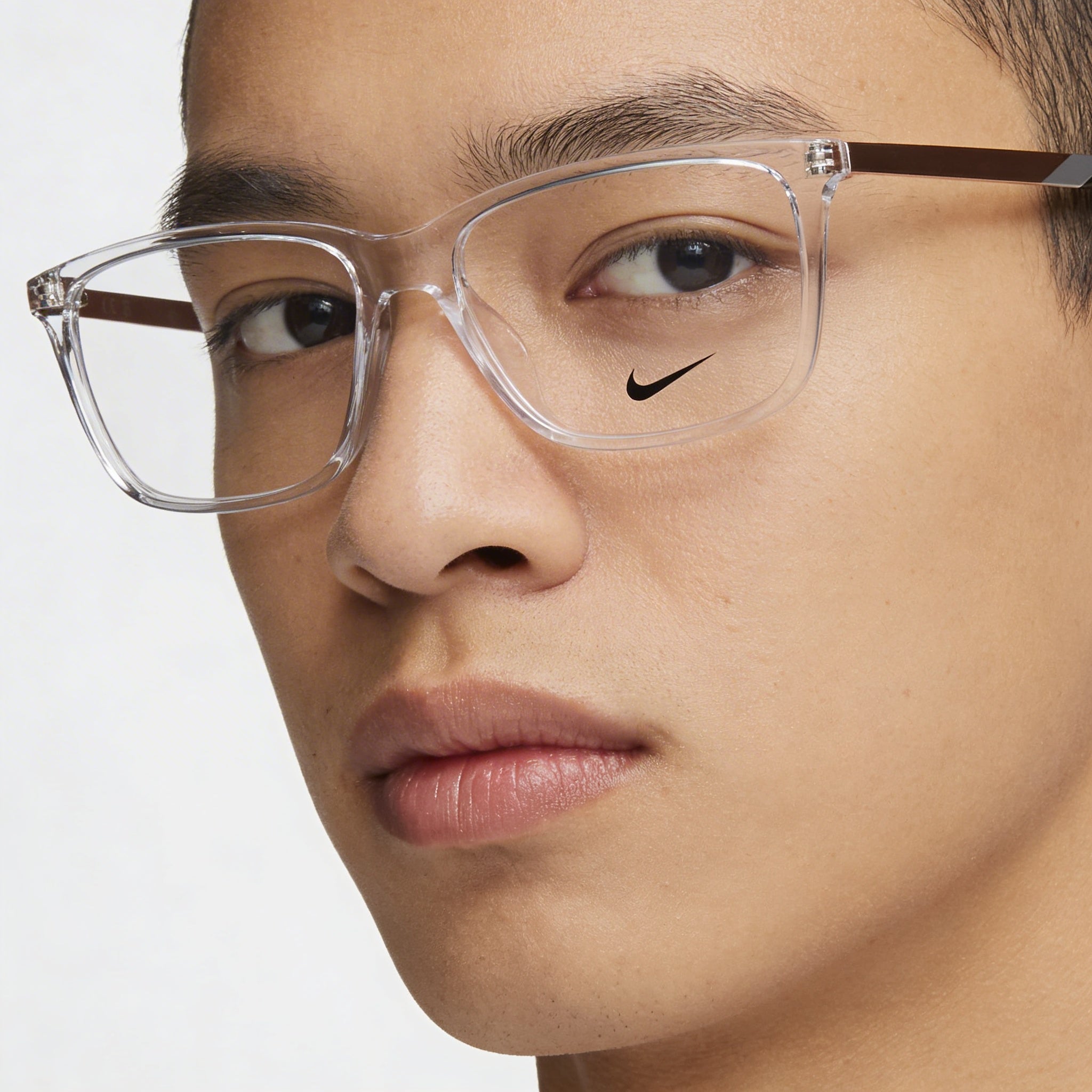 Nike Modern Unisex Eyeglasses Frame, Clear Acetate, 54mm Lens Width, with Non-Functional Demo Lenses, Photo 5