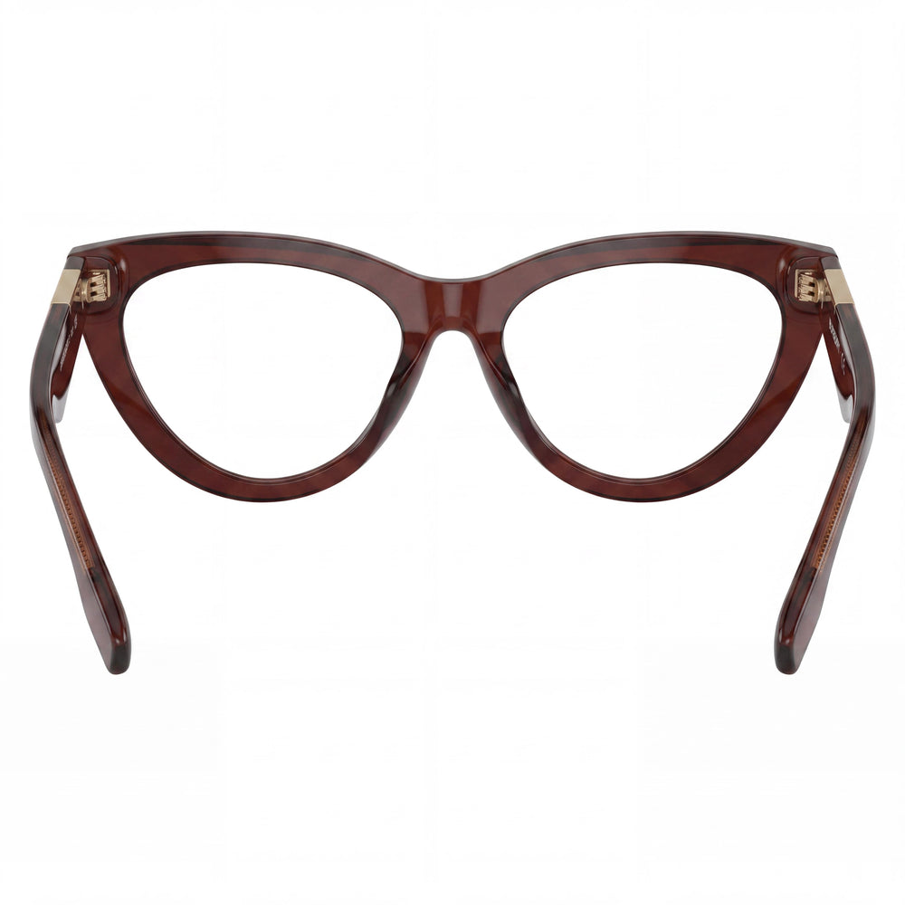 Gafas clásicas de hombre Burberry con montura de acetato marrón y lentes transparentes, 53 mm de ancho de lente