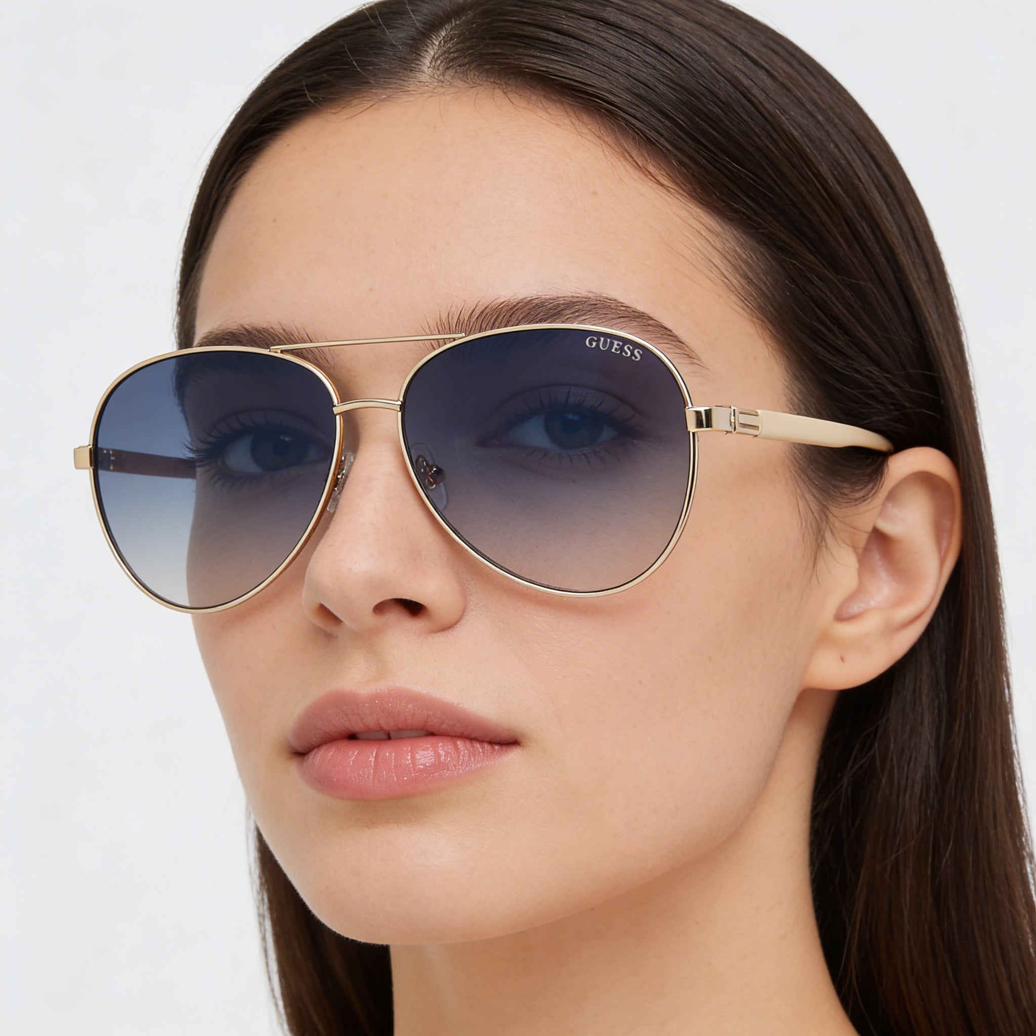 GUESS Gu00173 Rose Gold Metal Frame and Blue Lenses for Women Sunglasses 60-13-140mm, Photo 3