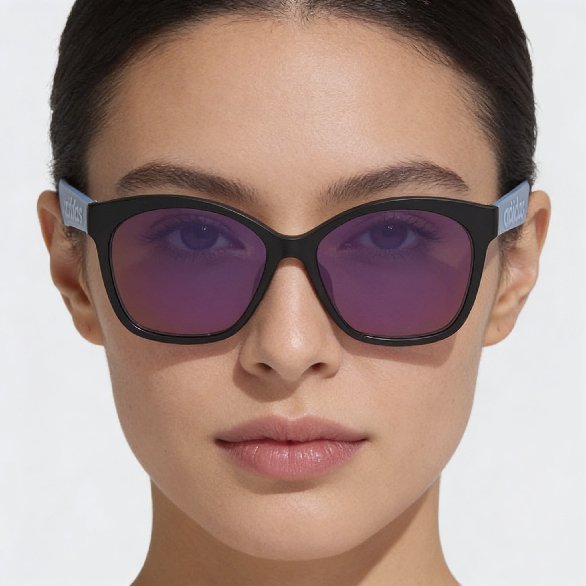 Gafas de sol adidas Modern para mujer con montura inyectada en negro mate, lentes UV degradadas violeta de 57 mm, Photo 4