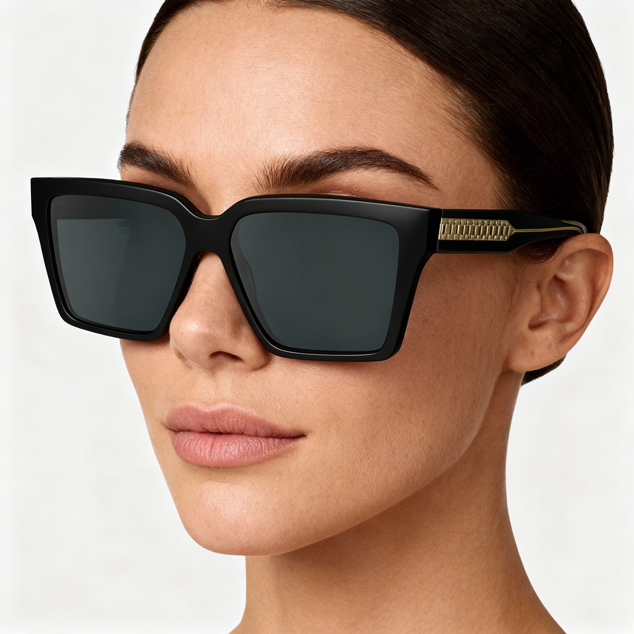 Victoria Beckham VB672S Women's Casual Black White Polarized Plastic Lens Sunglasses, 15-140mm, Photo 3