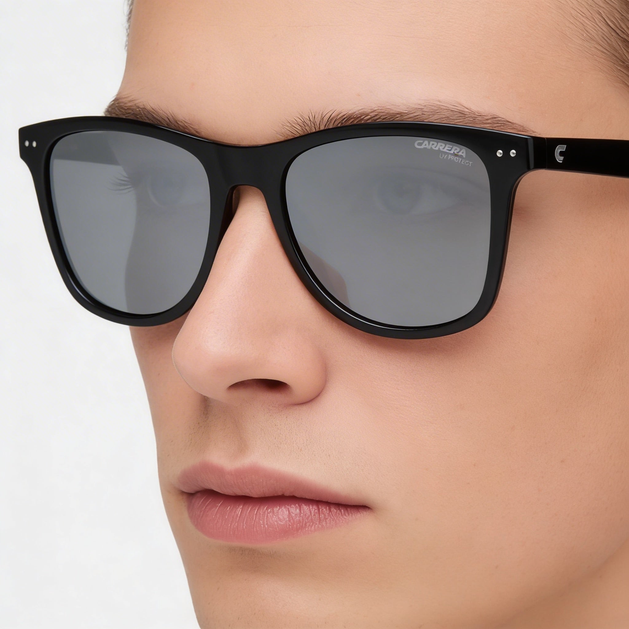 Carrera 2022t/S Unisex Black Polyamide Rectangular Non-Polarized Sunglasses with UV Protection 51mm, Photo 3