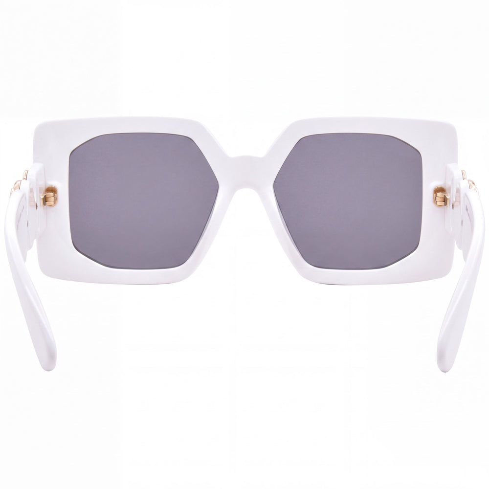 Gafas de sol Versace VE 4478U para hombre con montura de acetato en color blanco y gris oscuro y lentes gris oscuro de 55 mm